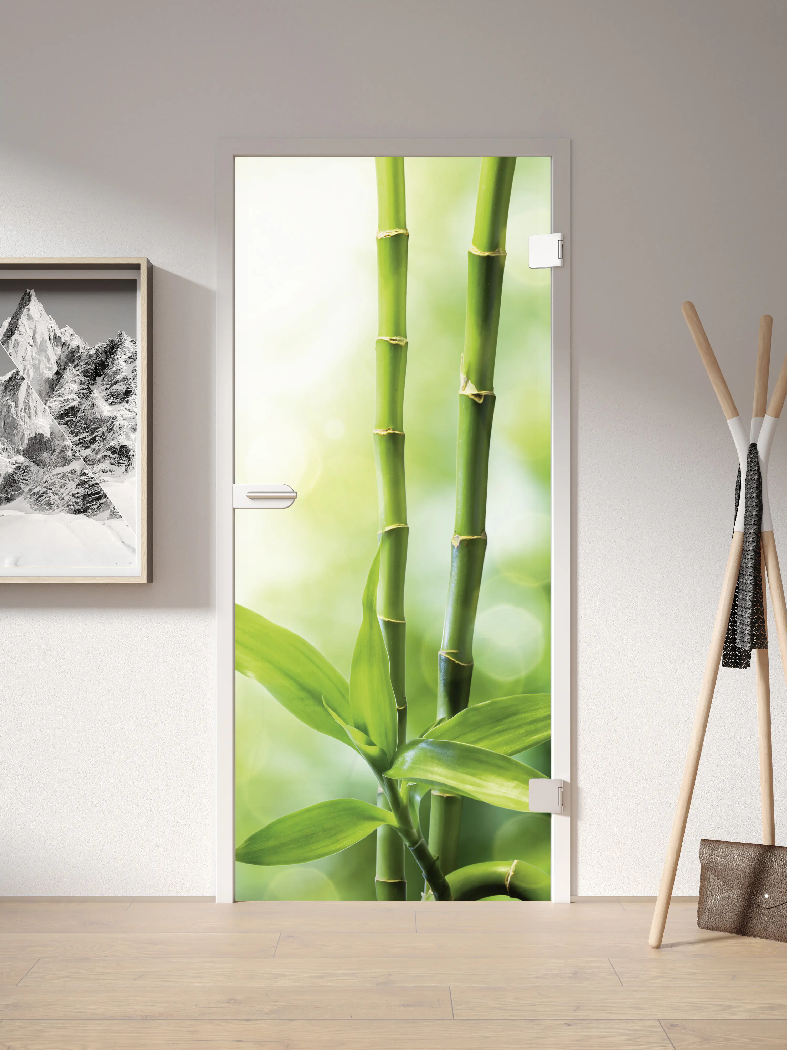 Ambiente Glasdrehtür Bambus DIN rechts 83,4 x 197,2 cm bedruckt