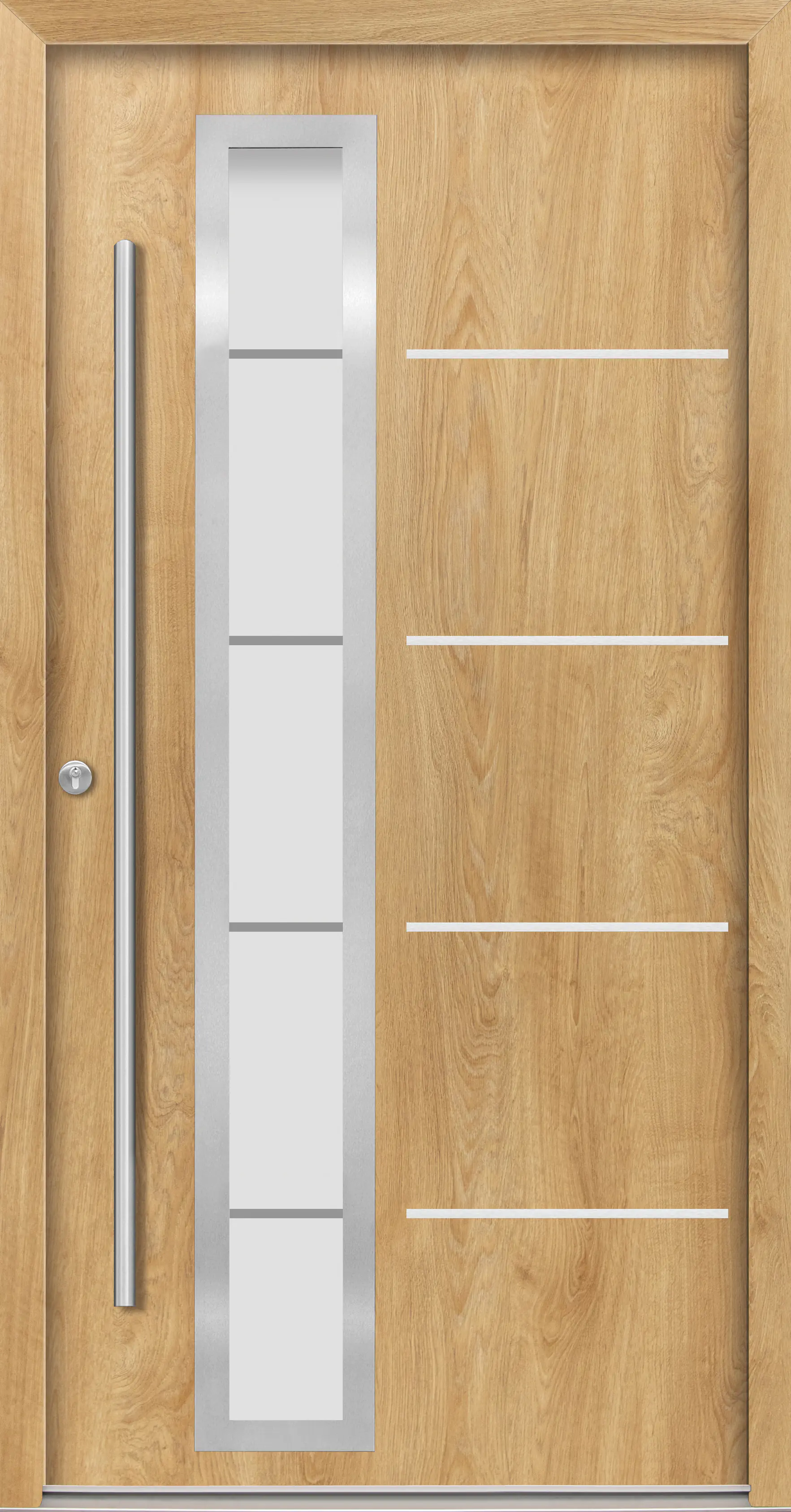 Splendoor Haustür Passivedoor Premium B06 Eiche Natur DIN Links 100 x 210 cm