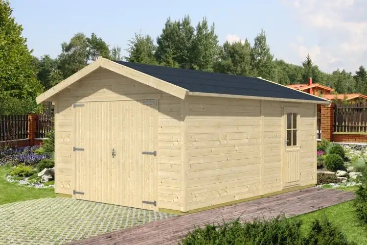 SKAN HOLZ Holzgarage Varberg 1 370 x 525 cm, natur