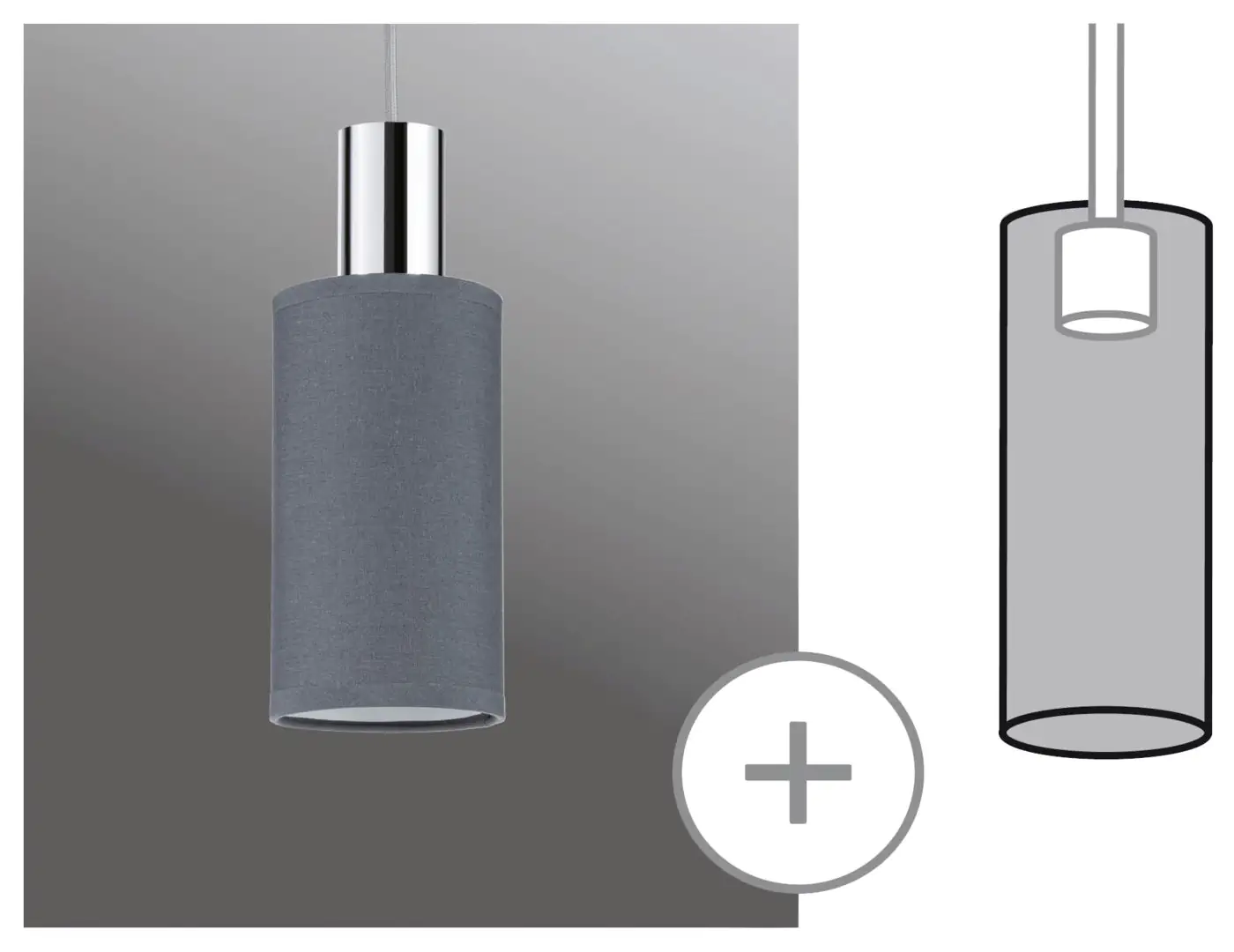 Paulmann URail Lampenschirm Valerio 2Easy anthrazit 10 x 18 cm