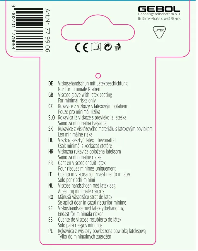 Gebol Handschuh Tommi Himbeere