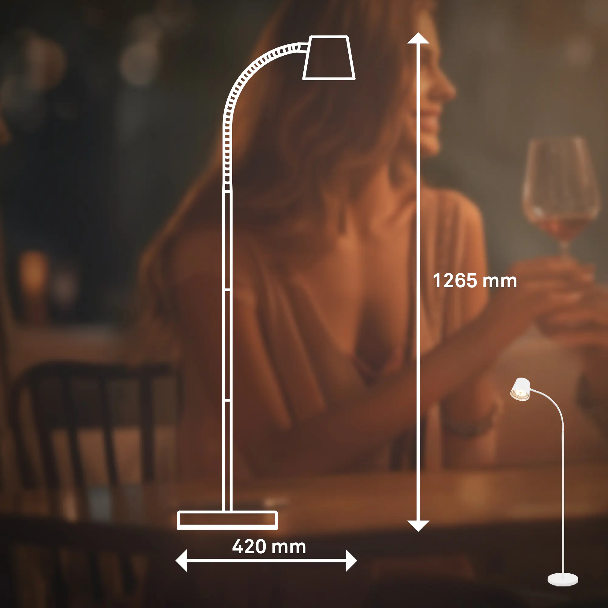 Brilloner LED-Akku-Stehleuchte Cielo 5,5 W Metall weiß warmweiß