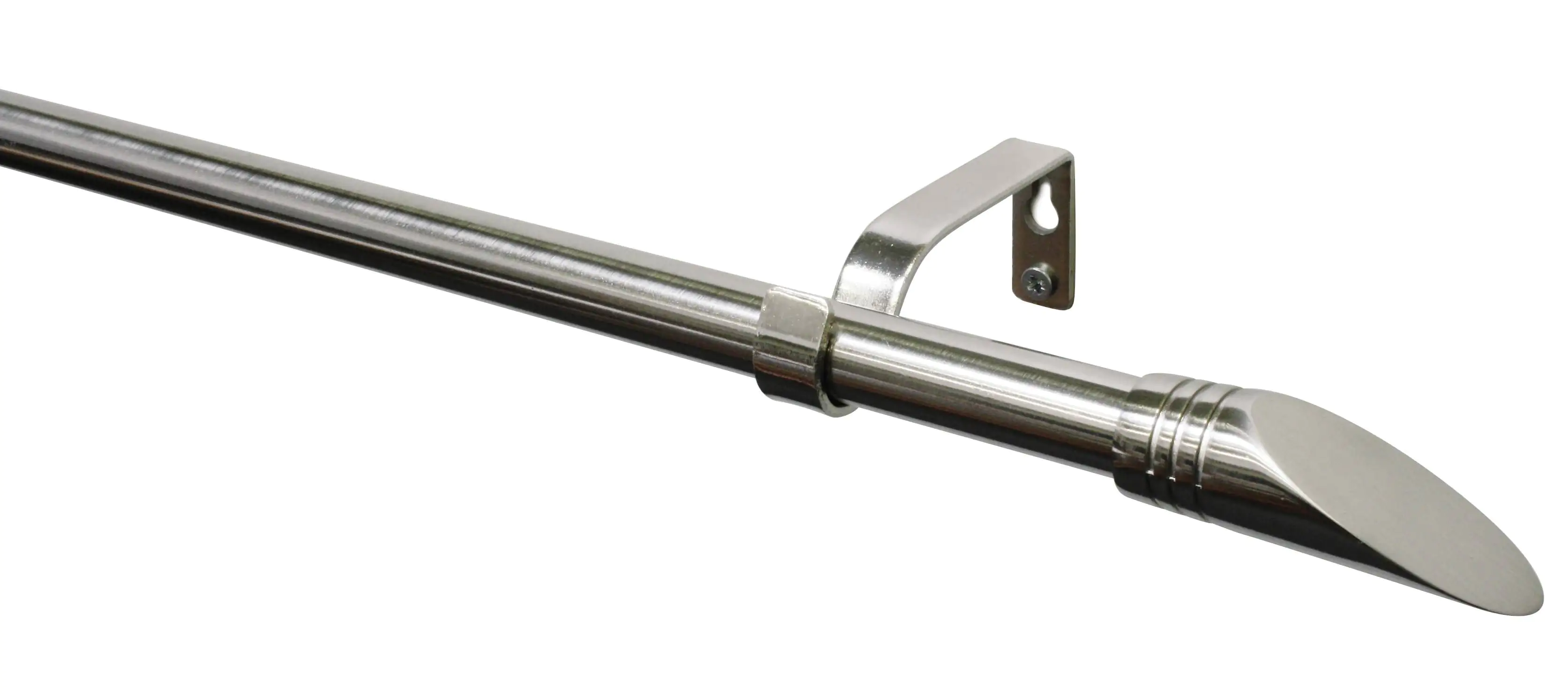 4003018297543 Gardinia Stilgarnitur 1-Lauf edelstahloptik, Ellipse, 190-340 cm