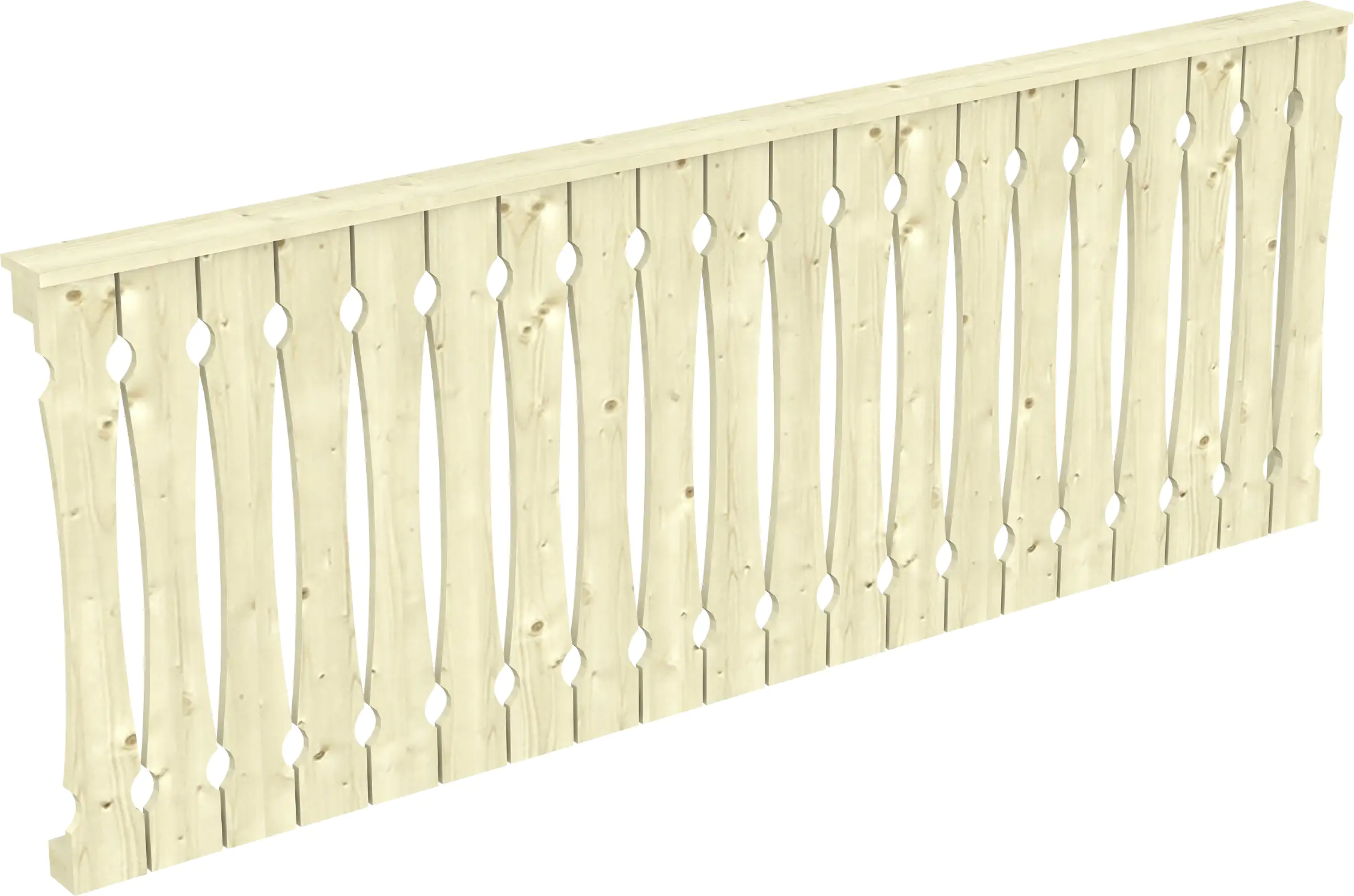SKAN HOLZ Brüstung Balkonschalung 255 x 96 cm, Fichte, natur