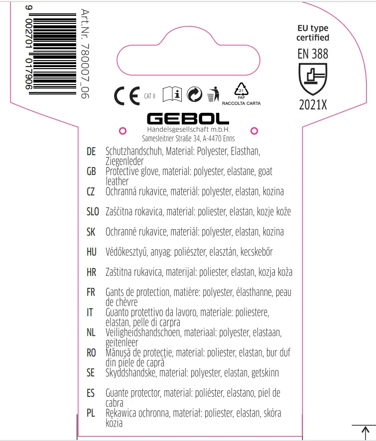 Gebol Handschuh Lonicera   Gebol Handschuh Lonicera