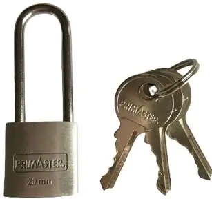 Primaster Vorhängeschloss Messing 60 mm inkl. 3 Schlüssel