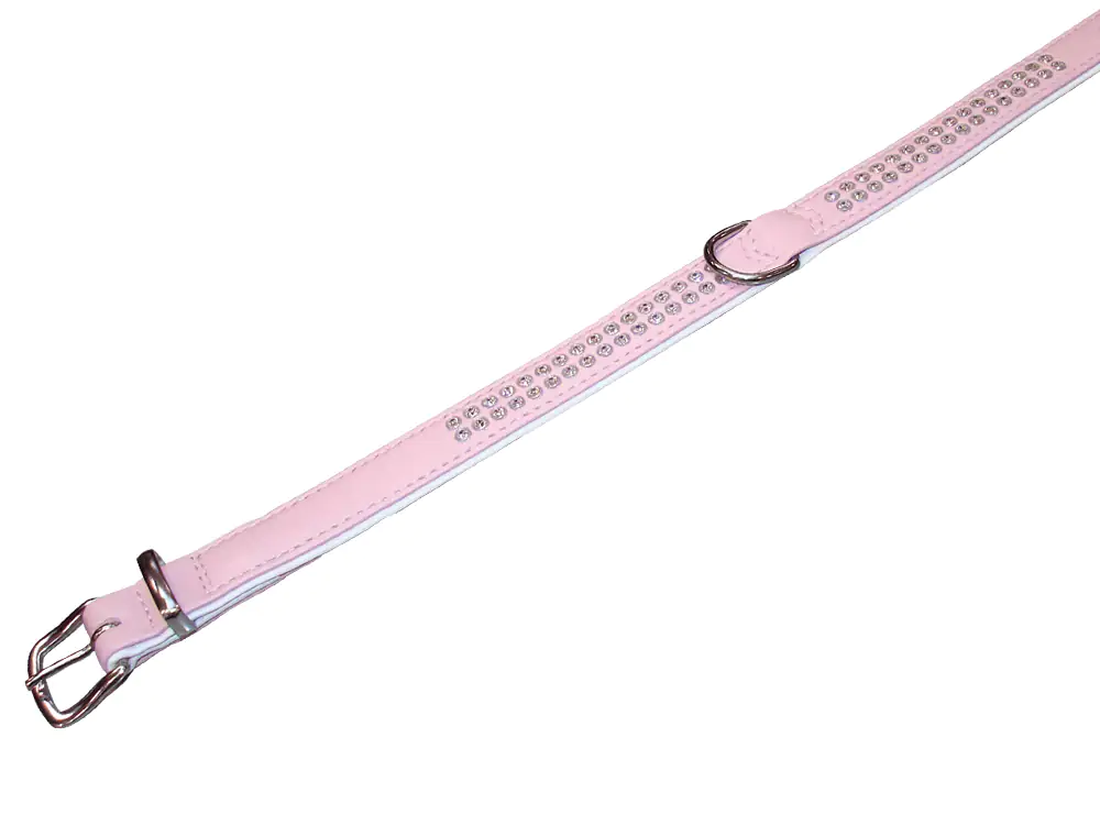 Nobby Halsband Crystal rosa/weiß