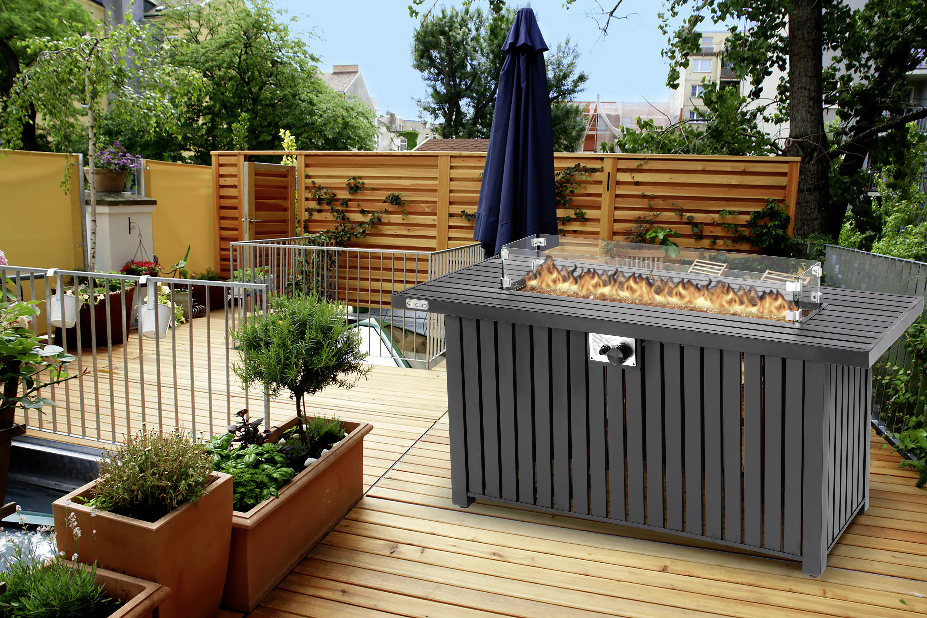 Tepro Gasfeuerstelle Topeka XL anthrazit