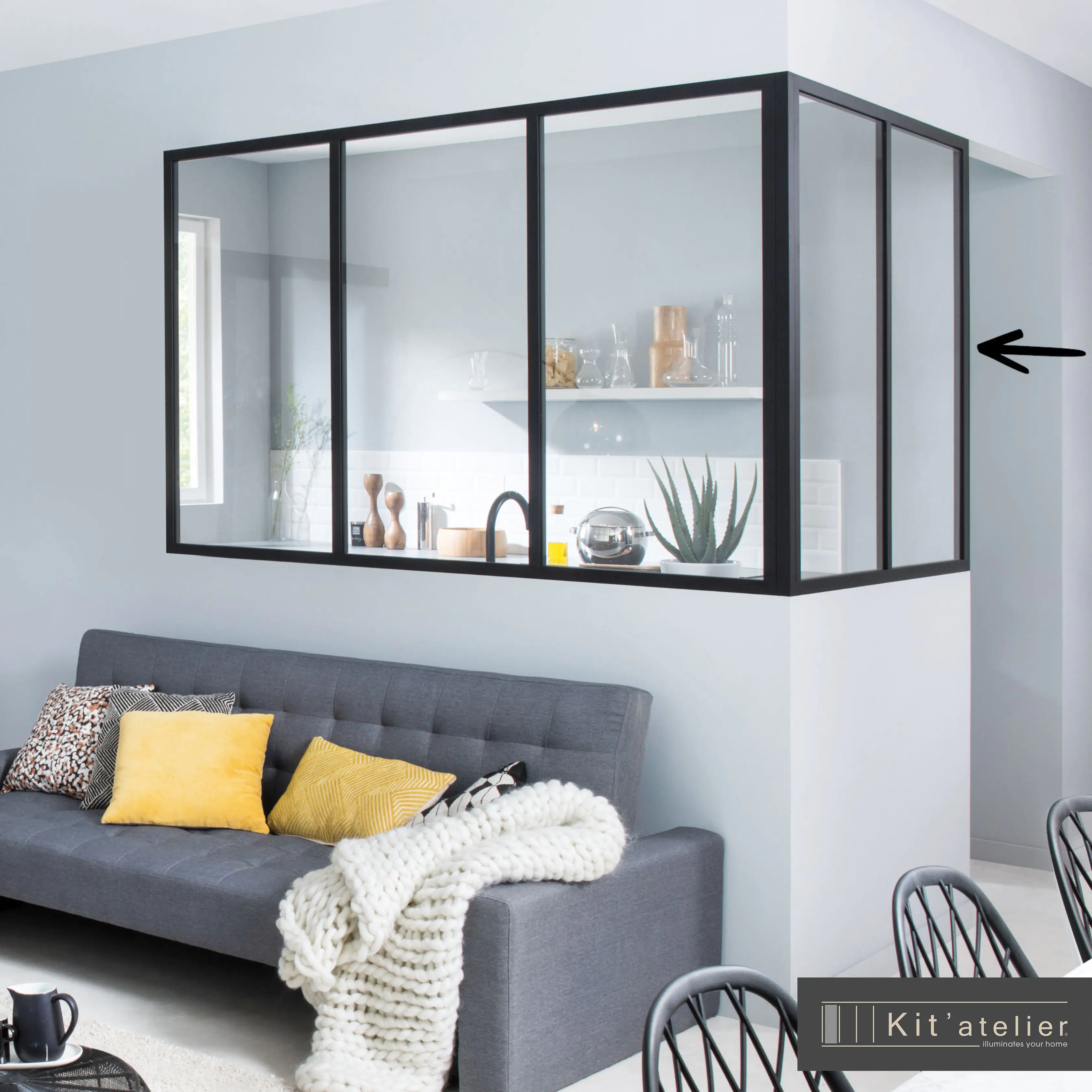 Wandabschlussprofil für Trennwand Verriere Modulo 120 cm