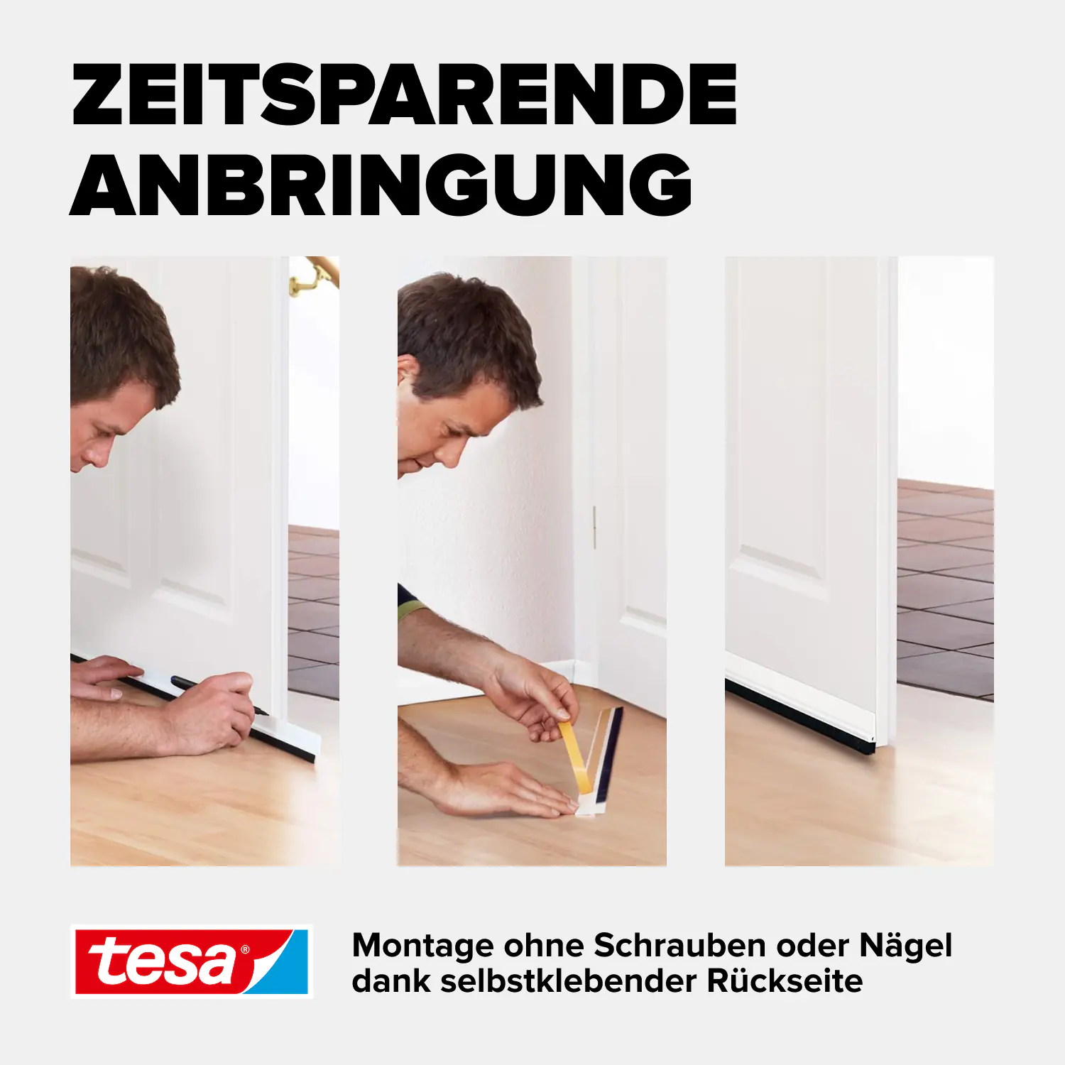 tesa Moll Türdichtschiene transparent, für Spalten bis 12 mm