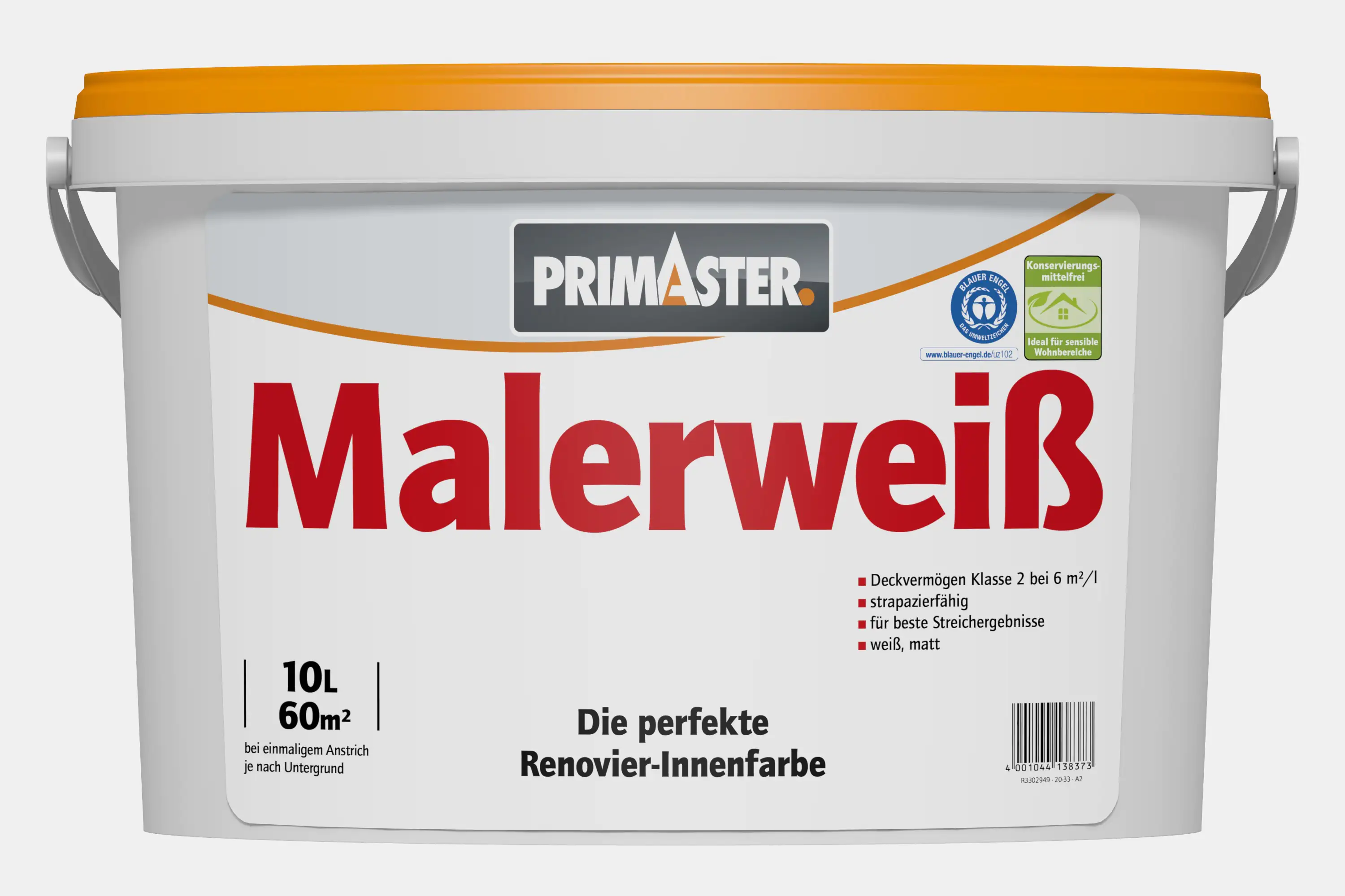 Primaster Malerweiß konservierungsmittelfrei 10 L weiß  