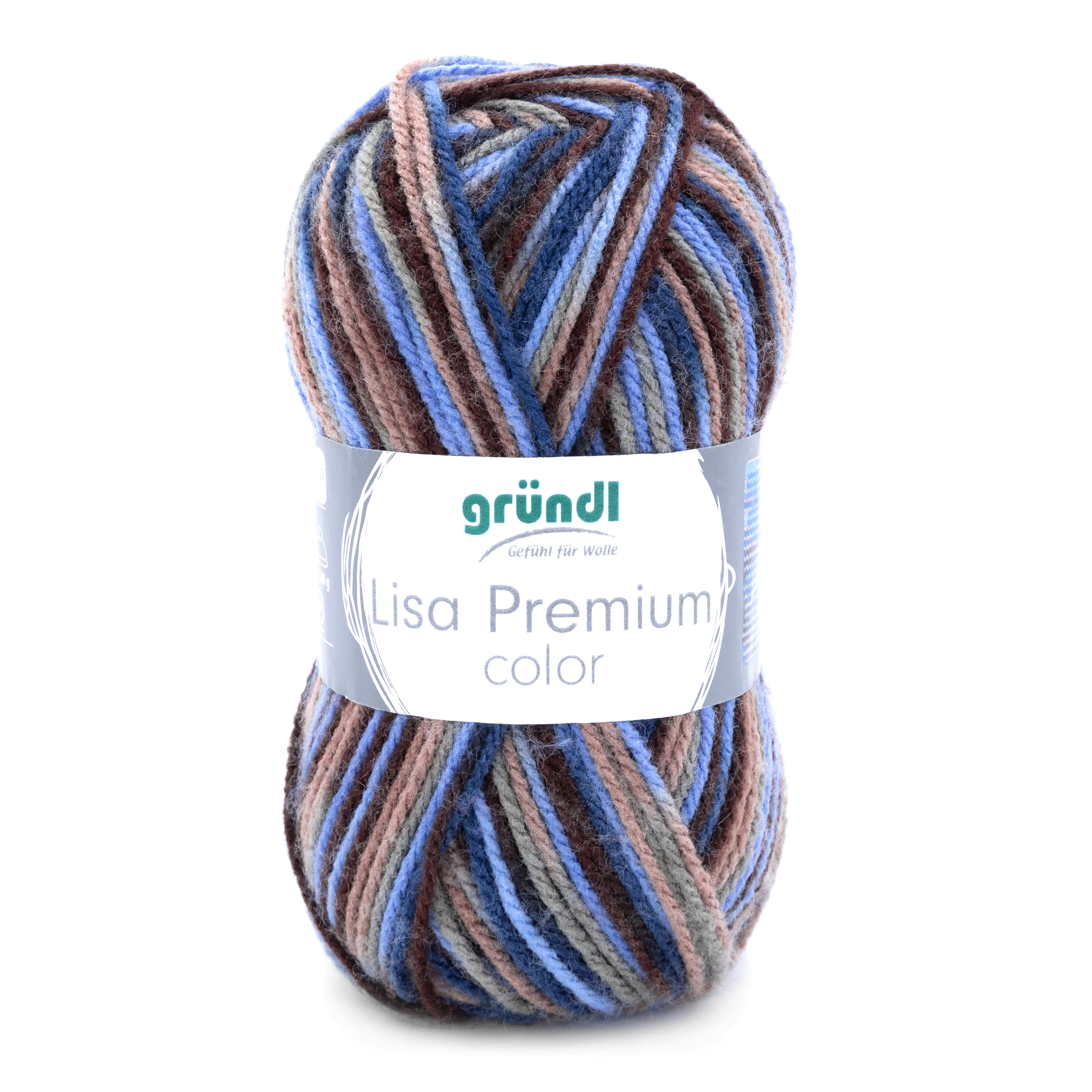Gründl Wolle Lisa Premium color 50 g braun-beige-blau-color