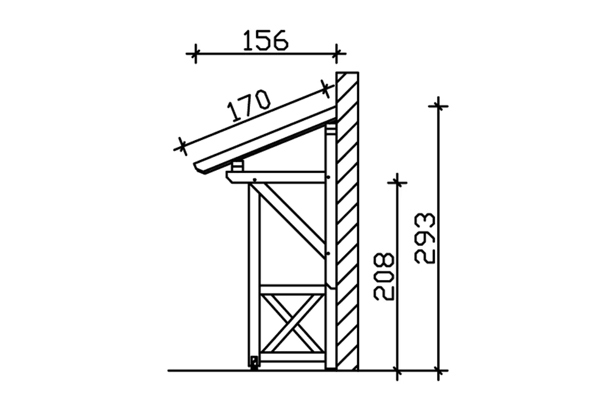 SKAN HOLZ Vordach Potsdam Typ 3 176 x 156 cm, lasiert in Weiß