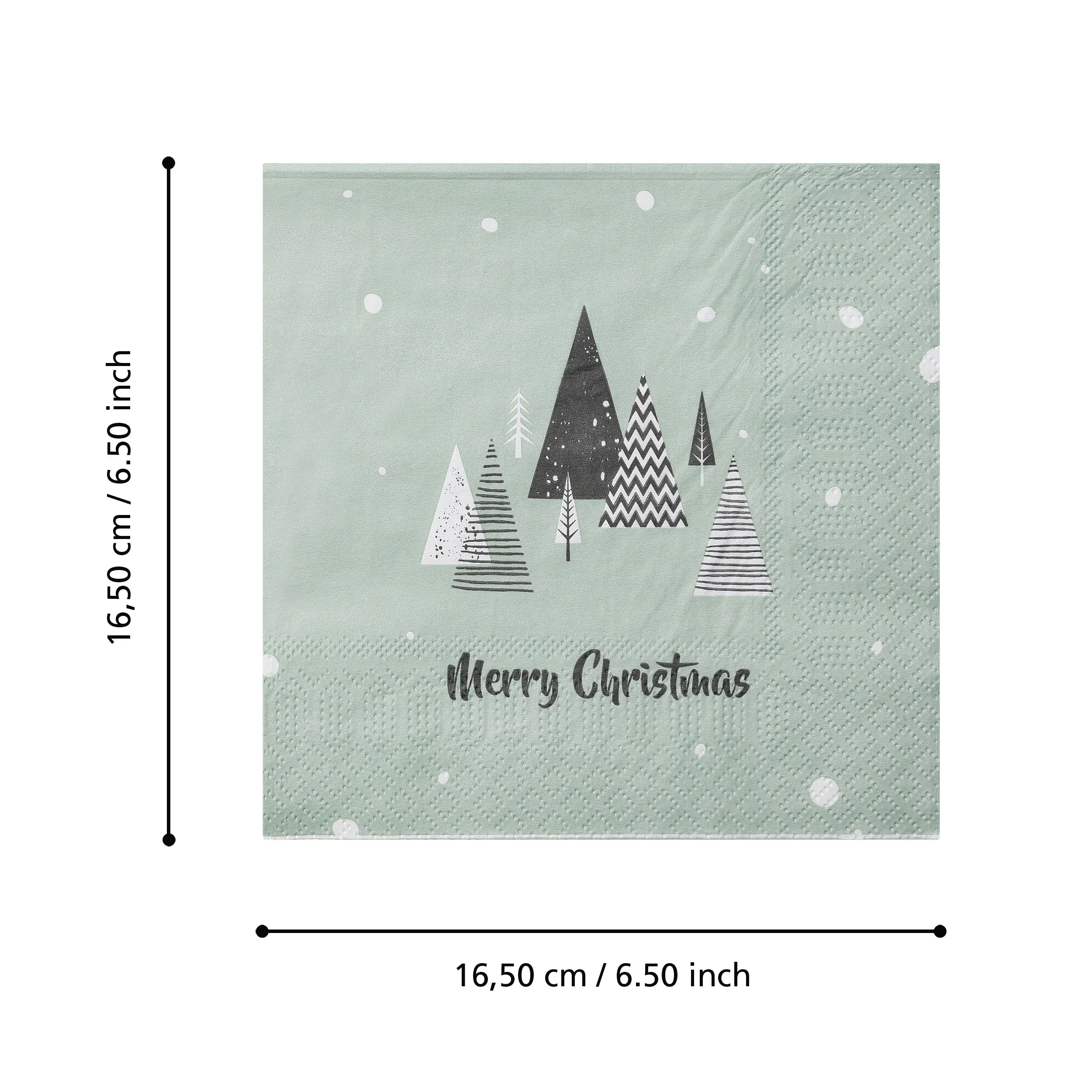 Eglo Servietten Merry Christmas Bäume grün 16,5 x 16,5 cm - 20er Pack