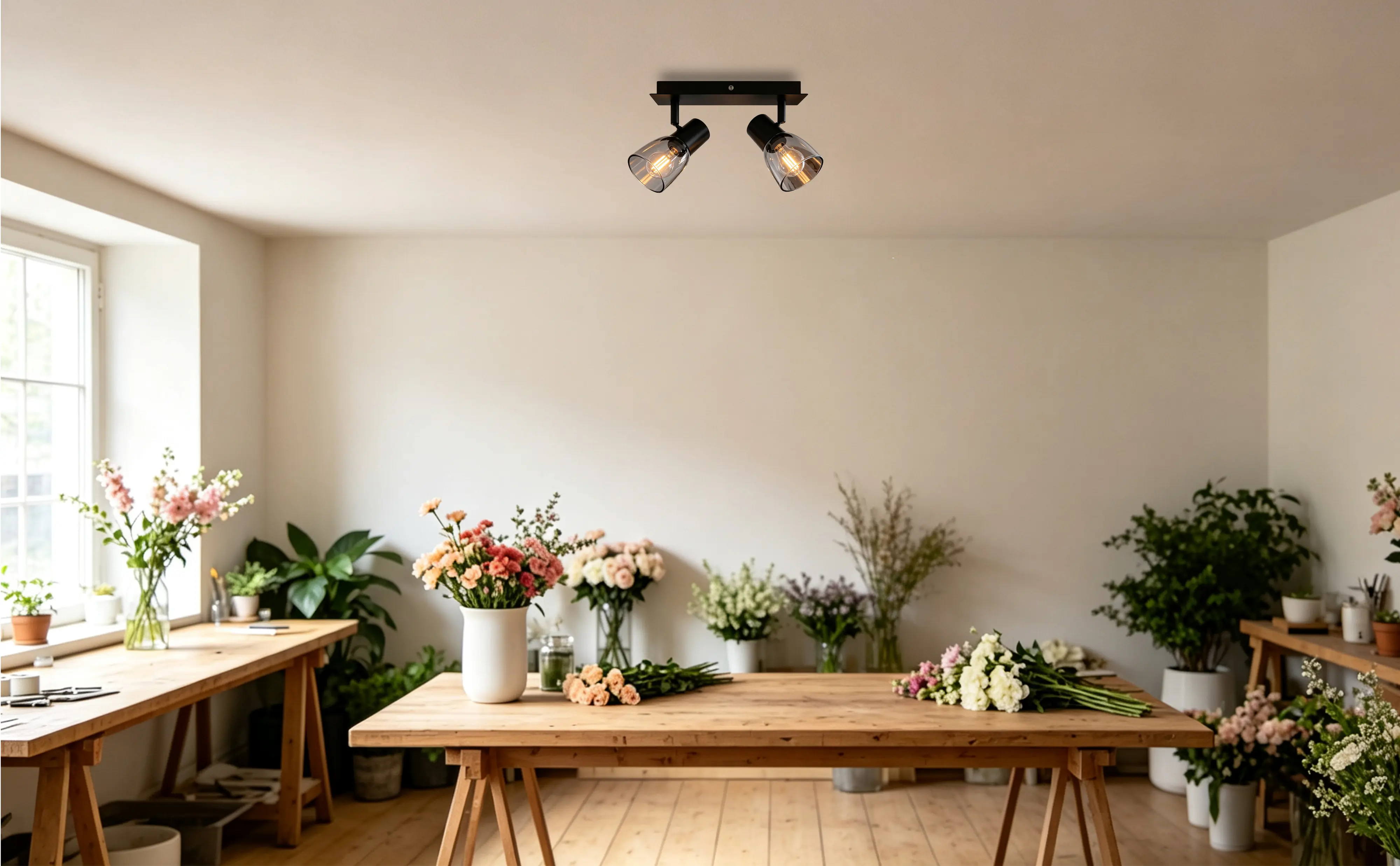Primaster LED-Deckenlampe 2er Spot Miami E14 20 x 12,5 cm schwarz