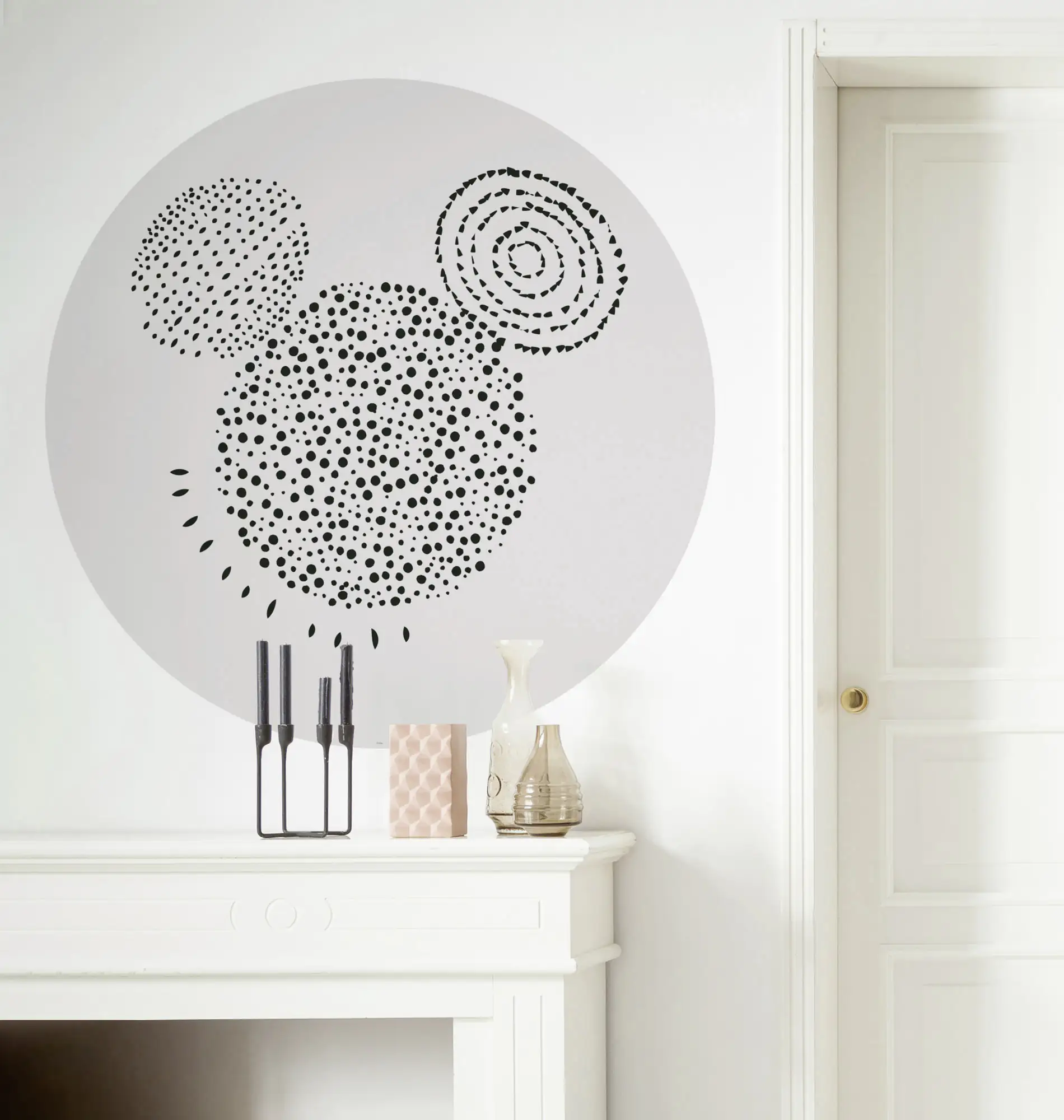 Komar Vlies Fototapete Dot Mickey Stipple Art Ø 128 cm, selbstklebend Komar Vlies Fototapete Dot Mickey Stipple Art Ø 128 cm, selbstklebend