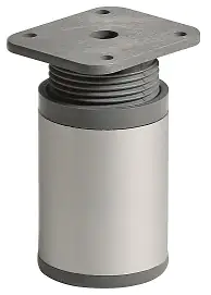 Hettich Möbelfuss Design 4,0 x 6,0 - 7,5 cm Aluminium-Optik - 1 Stück