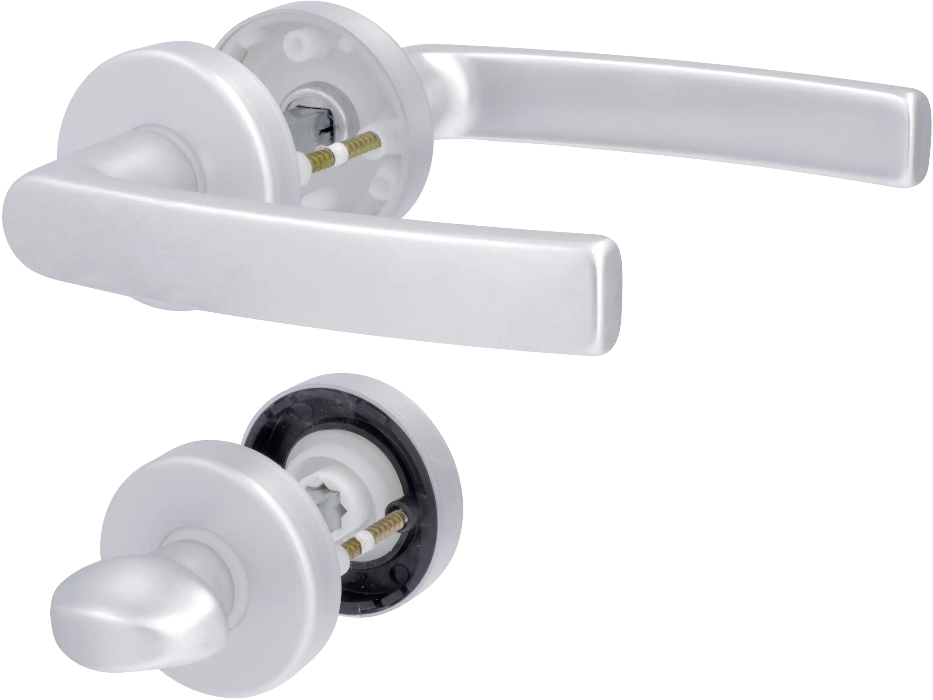 Alpertec WC-Rosettengarnitur Vanda Aluminium silber rund