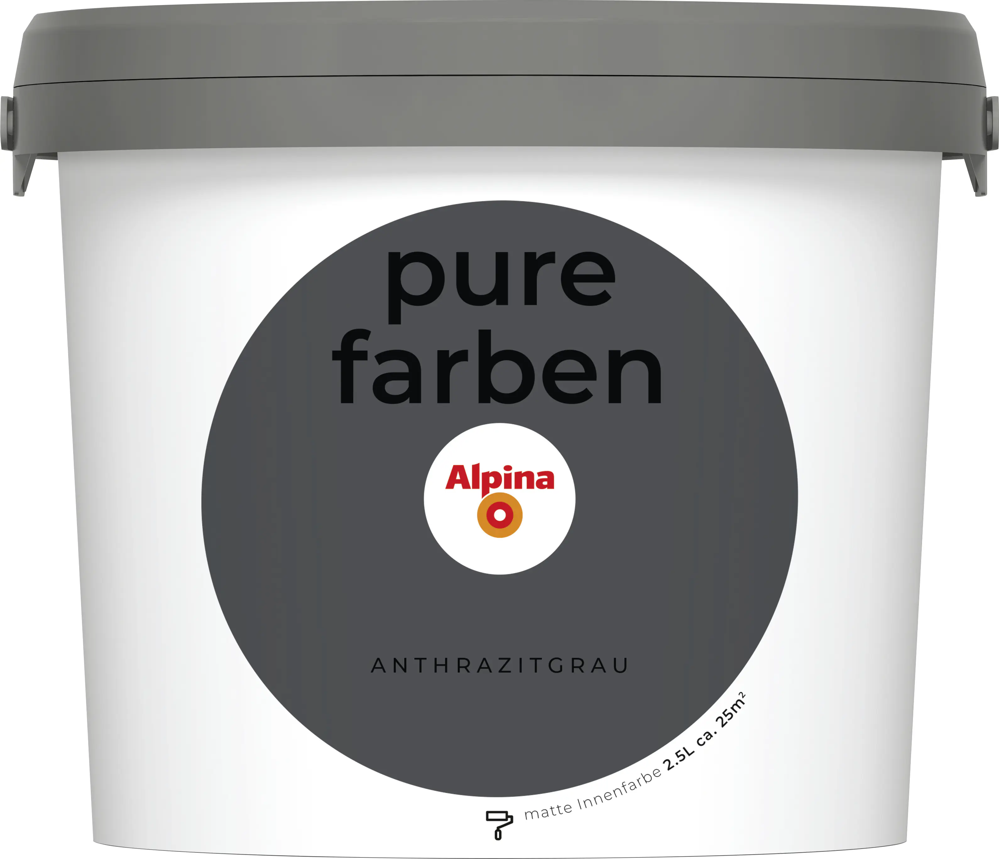 Alpina Pure Farben Wandfarbe anthrazitgrau 2,5 L