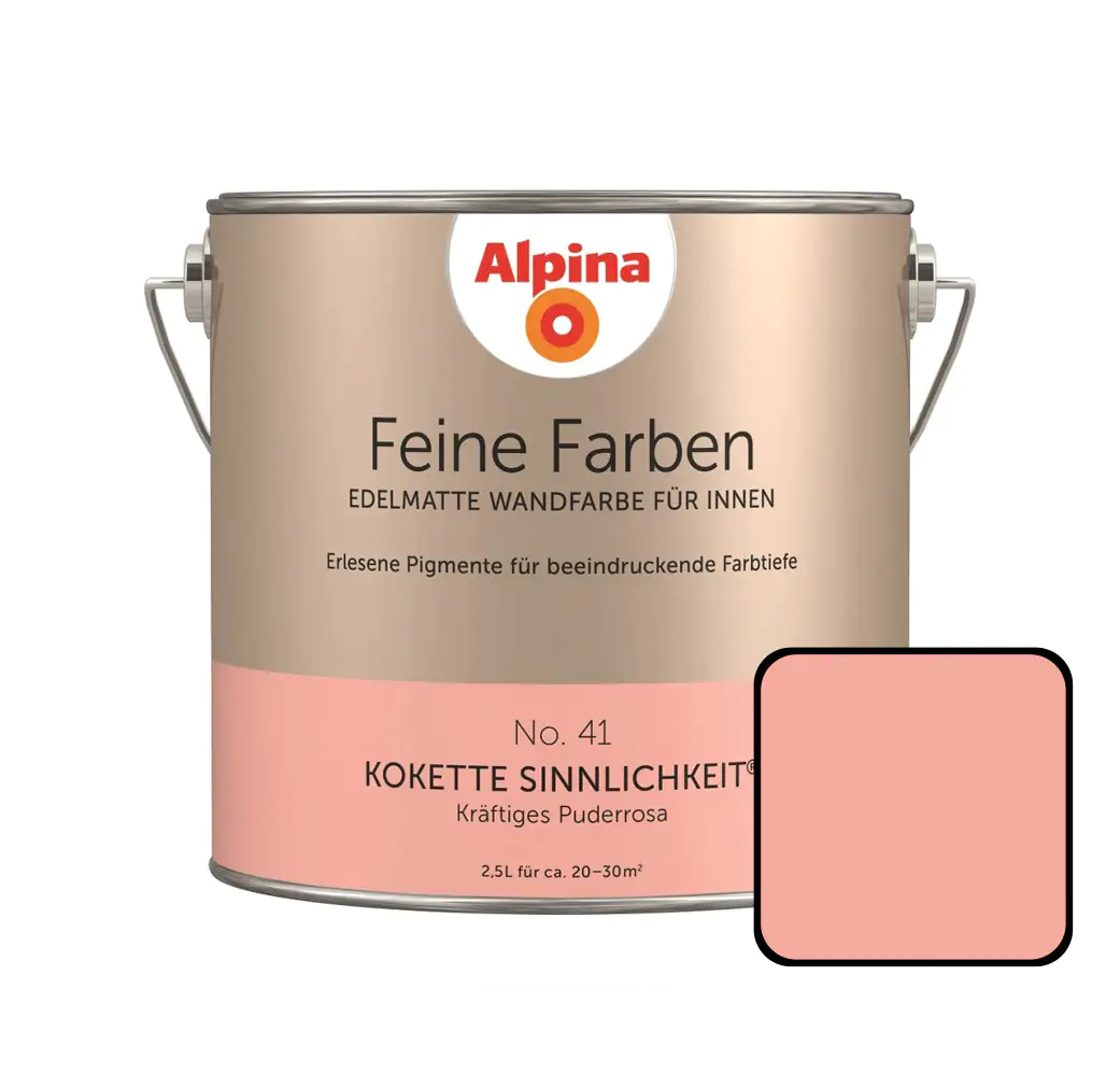 Alpina Feine Farben No. 41 Kokette Sinnlichkeit 2,5 L kräftiges puderrosa edelmatt Alpina Feine Farben No. 41 Kokette Sinnlichkeit 2,5 L kräftiges puderrosa edelmatt