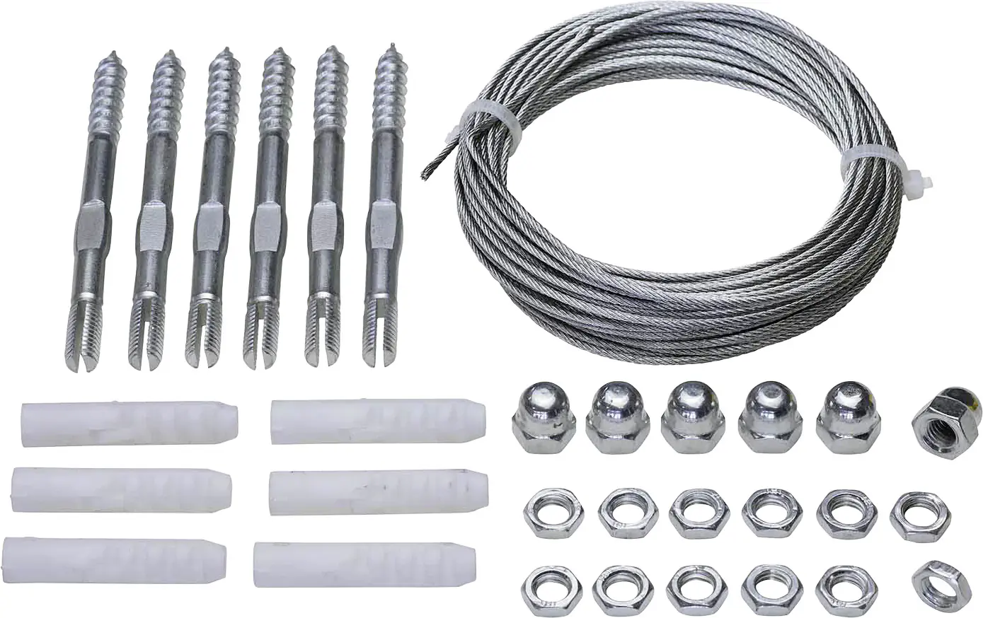 Bellissa Rankhilfe-Set Seilspanntechnik Spago Stahldraht Ø 2 mm x 100 cm silber