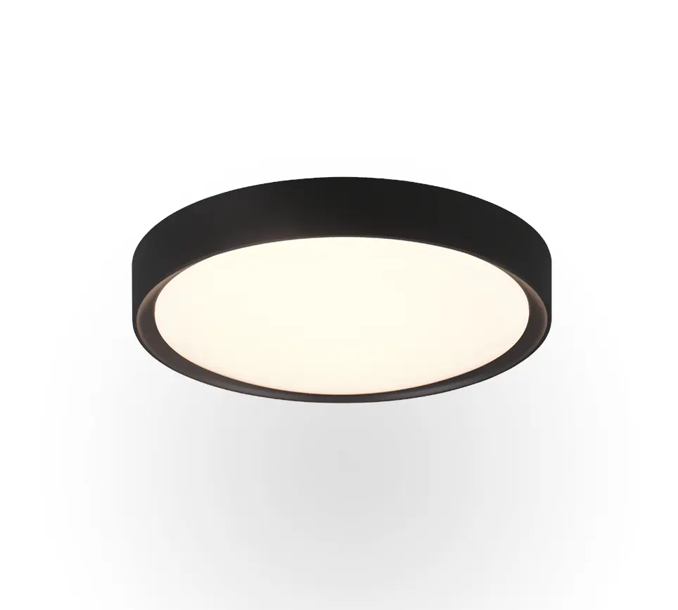 Trio LED-Deckenleuchte Clarimo Ø33 cm schwarz matt warmweiß IP44