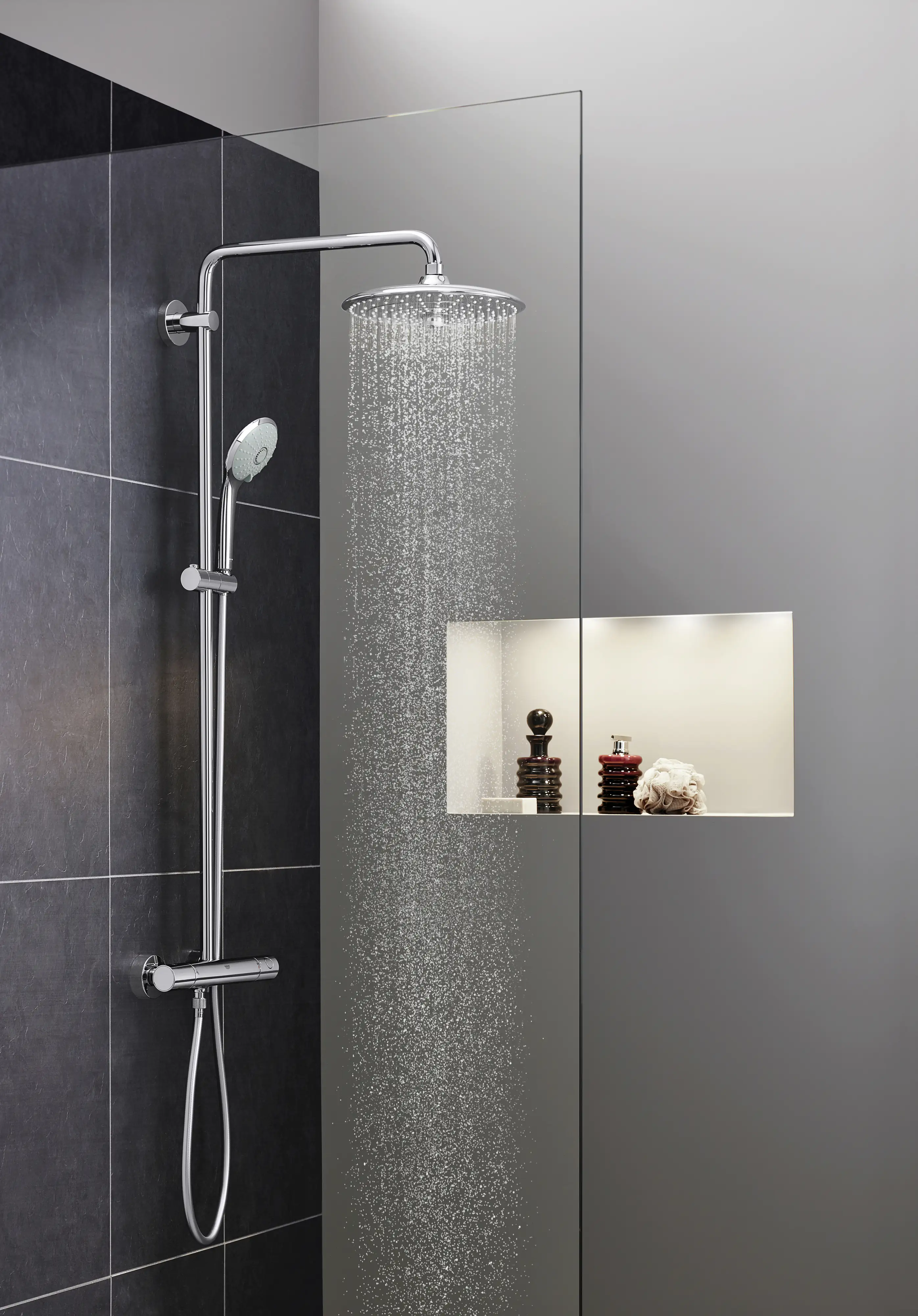 Grohe Kopfbrausesystem Euphoria 260 verchromt, Aufputz-Thermostat mit Aquadimmer Funktion Grohe Kopfbrausesystem Euphoria 260 verchromt, Aufputz-Thermostat mit Aquadimmer Funktion