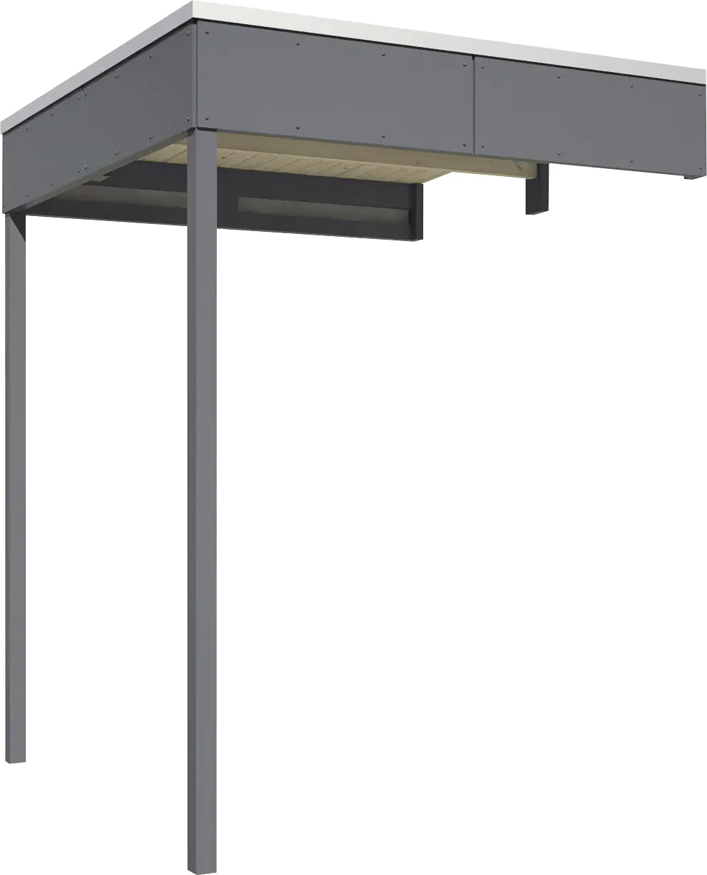 SKAN HOLZ Seitliche Überdachung für CrossCube 168 x 169 cm Gr. 2 Schiefergrau