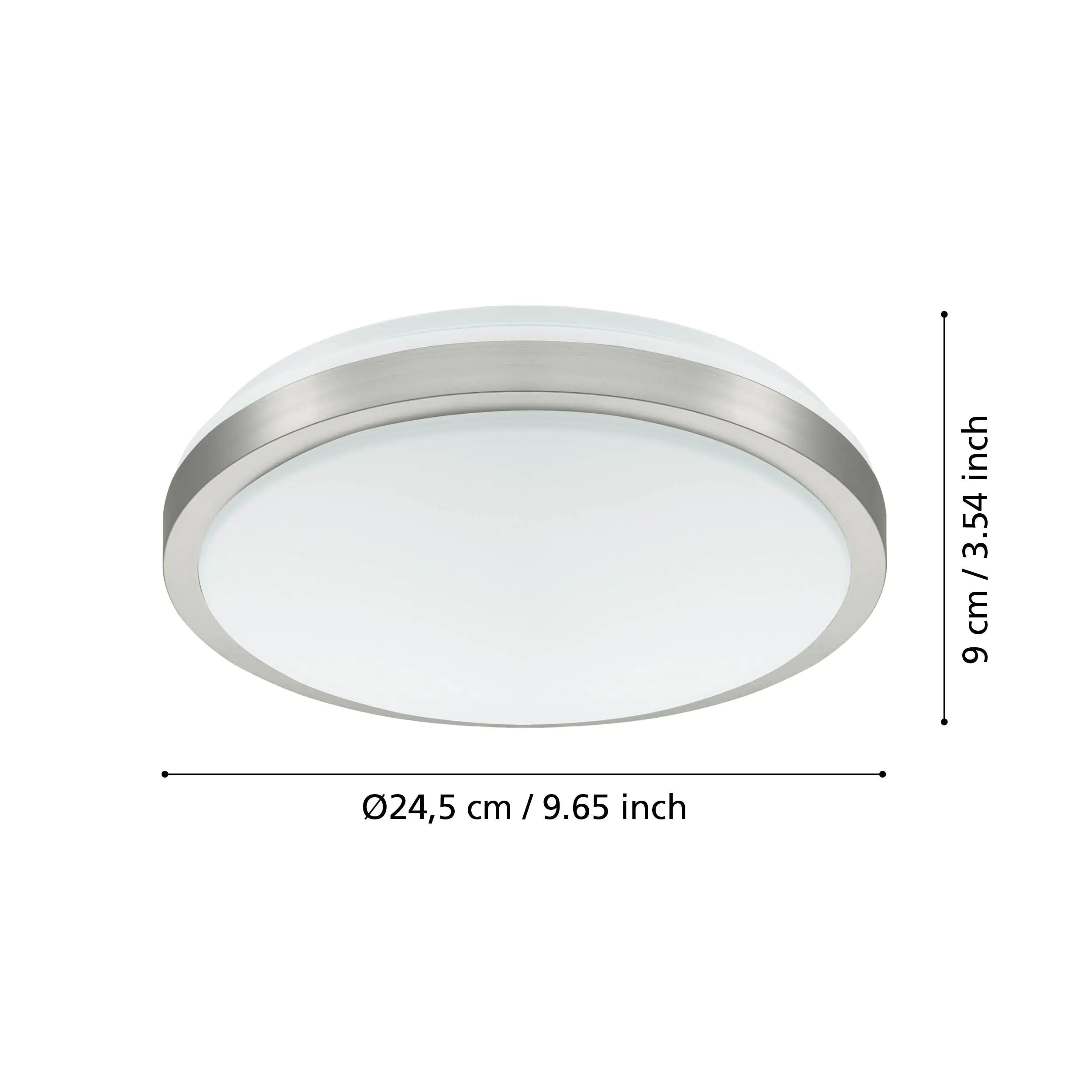 Eglo LED Deckenleuchte Competa 1 nickel-matt Ø 24,5 cm 22 W, warmweiß
