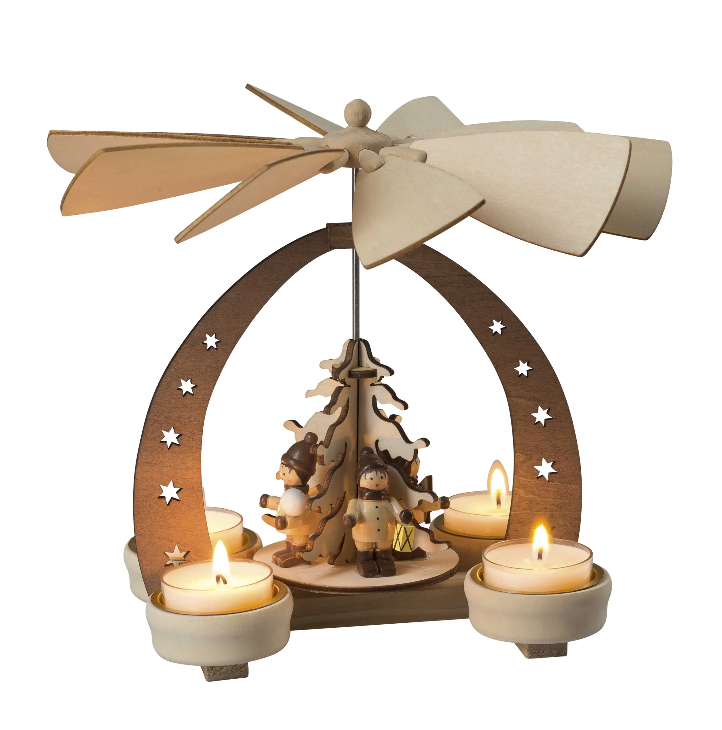 HGD Pyramide "Winterkinder" 16 x 12 x 19 cm