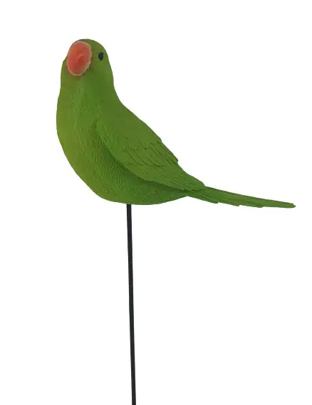 Gartenstecker Papagei 27 x 13 cm grün 