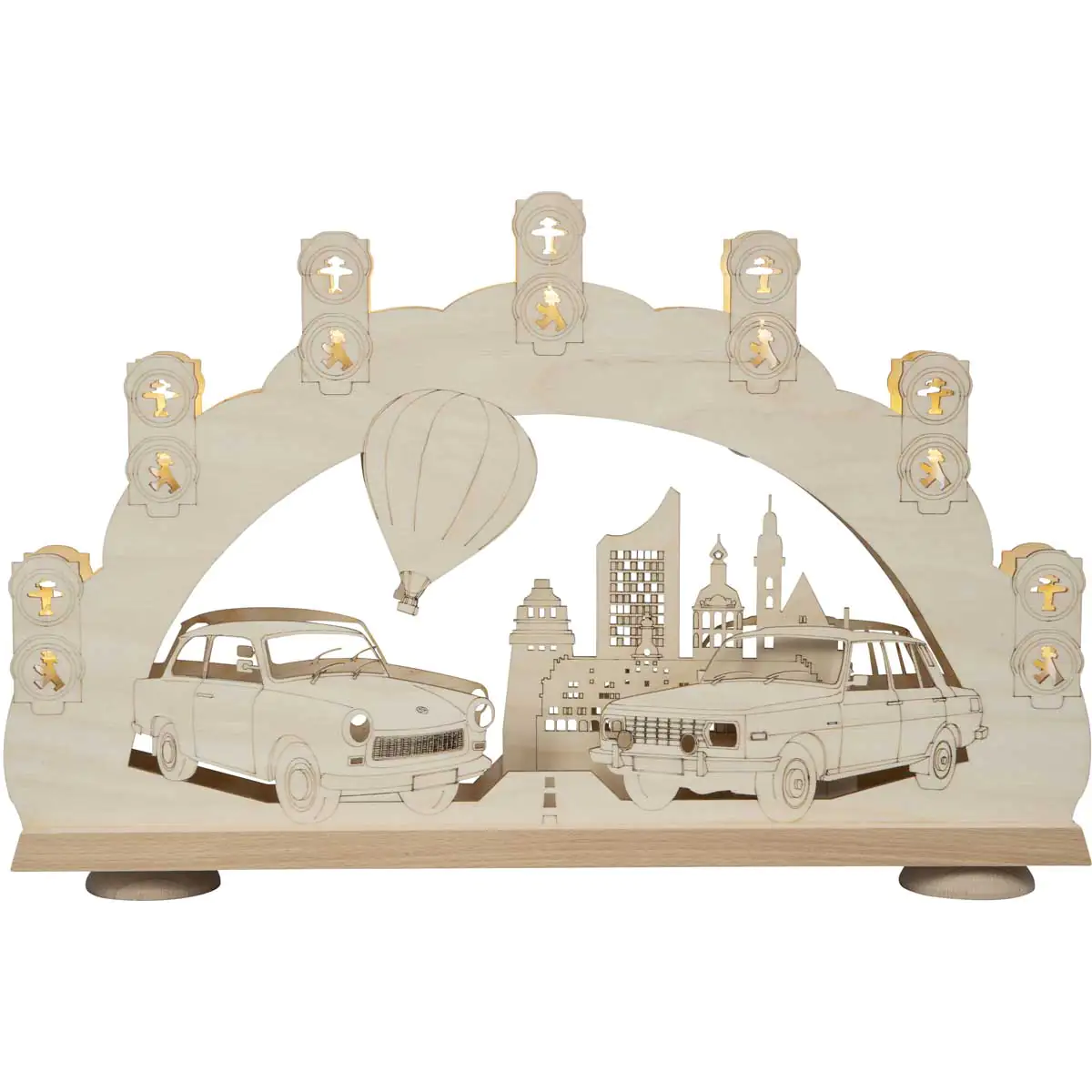 Saico Lichterbogen 3D Trabant +"Wartburg 46,5 x 31 x 6 cm Saico Lichterbogen 3D Trabant +"Wartburg 46,5 x 31 x 6 cm