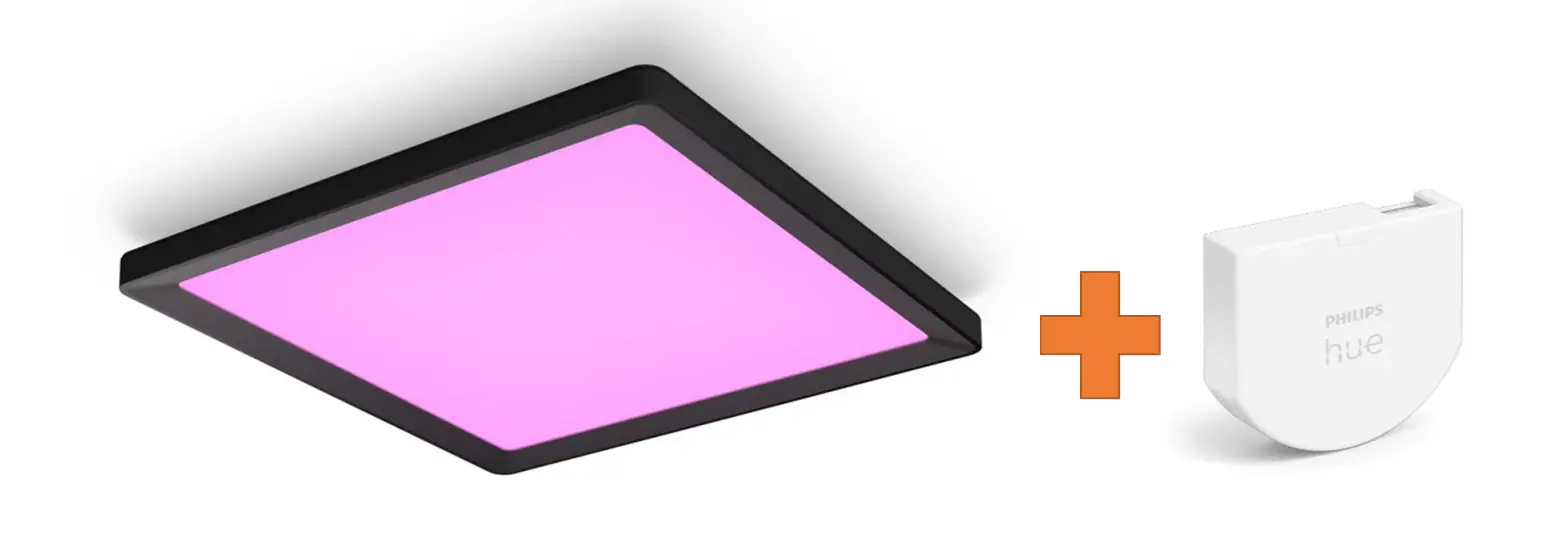 Philips Hue LED Deckenleuchte Tento + Wandschalter eckig schwarz 39,5 x 39,5 cm RGB Philips Hue LED Deckenleuchte Tento + Wandschalter eckig schwarz 39,5 x 39,5 cm RGB