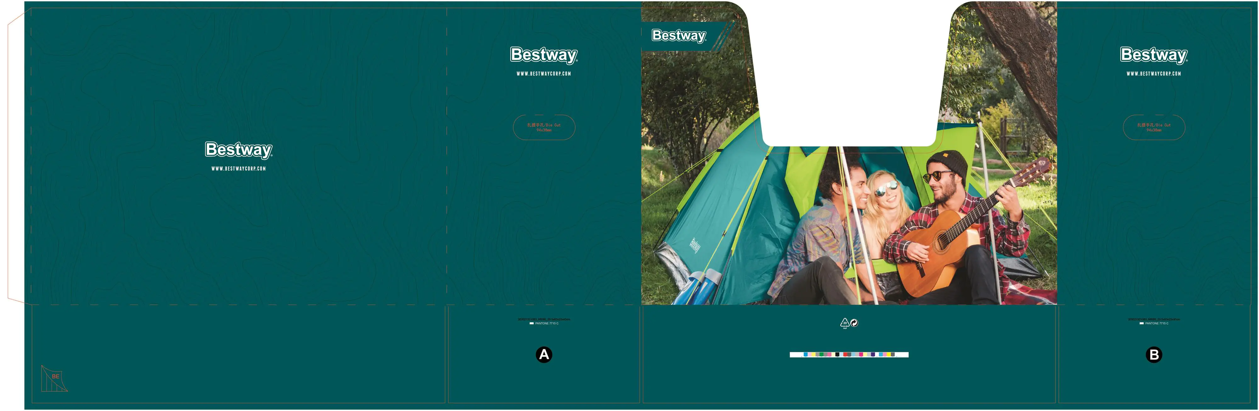 Bestway 3-Personen-Zelt Cool Ground 3 grün-gelb 210 x 210 x 120 cm Bestway 3-Personen-Zelt Cool Ground 3 grün-gelb 210 x 210 x 120 cm