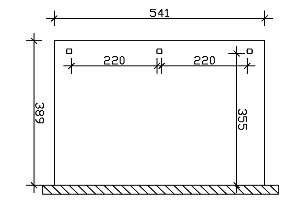 SKAN HOLZ Terrassenüberdachung Venezia 541 x 389 cm lasiert in Schiefergrau