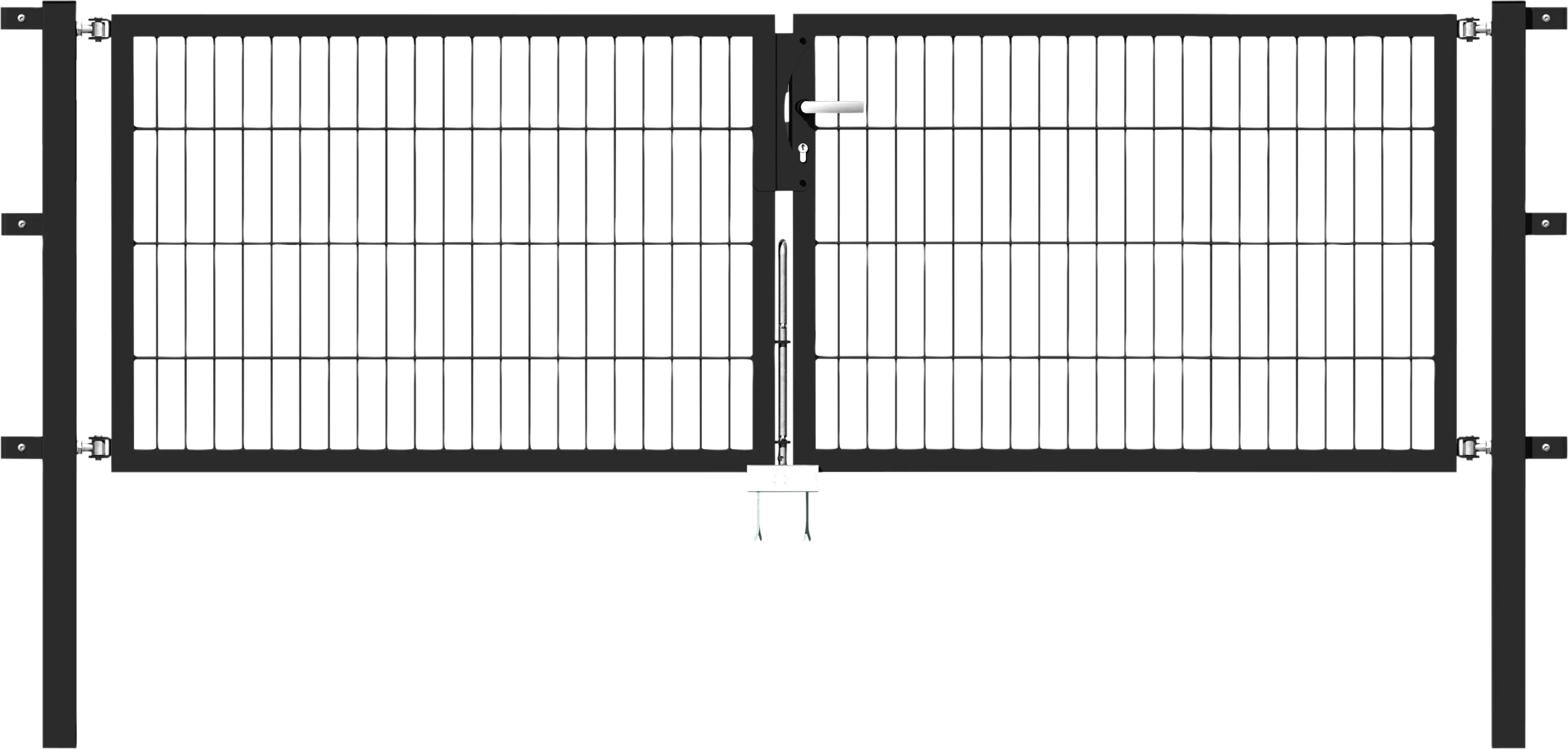 4004338648480_1859640 Alberts Stabgitter Doppeltor Flexo 250 x 80 cm 6/5/6 anthrazit zE