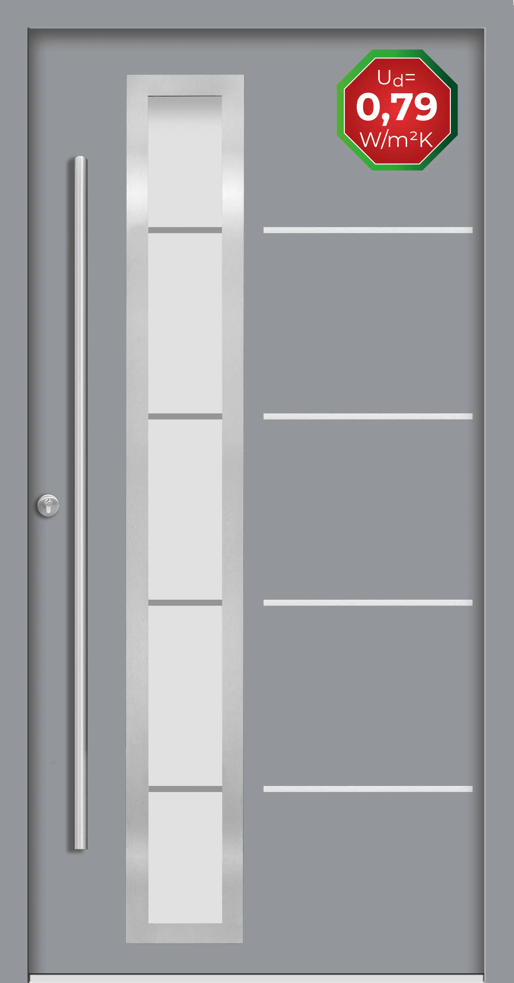 Splendoor Haustür Passivedoor Premium B06 Grau DIN Links 100 x 210 cm