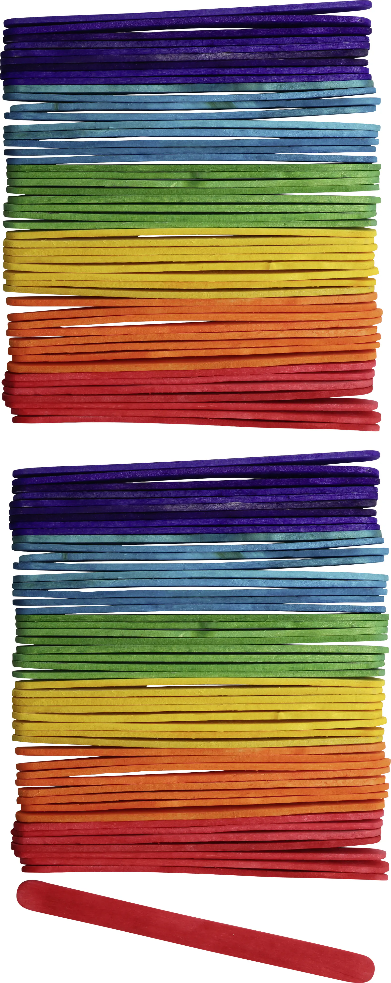 Glorex Bastelhölzer 10x114 mm 100 Stück farbig sortiert