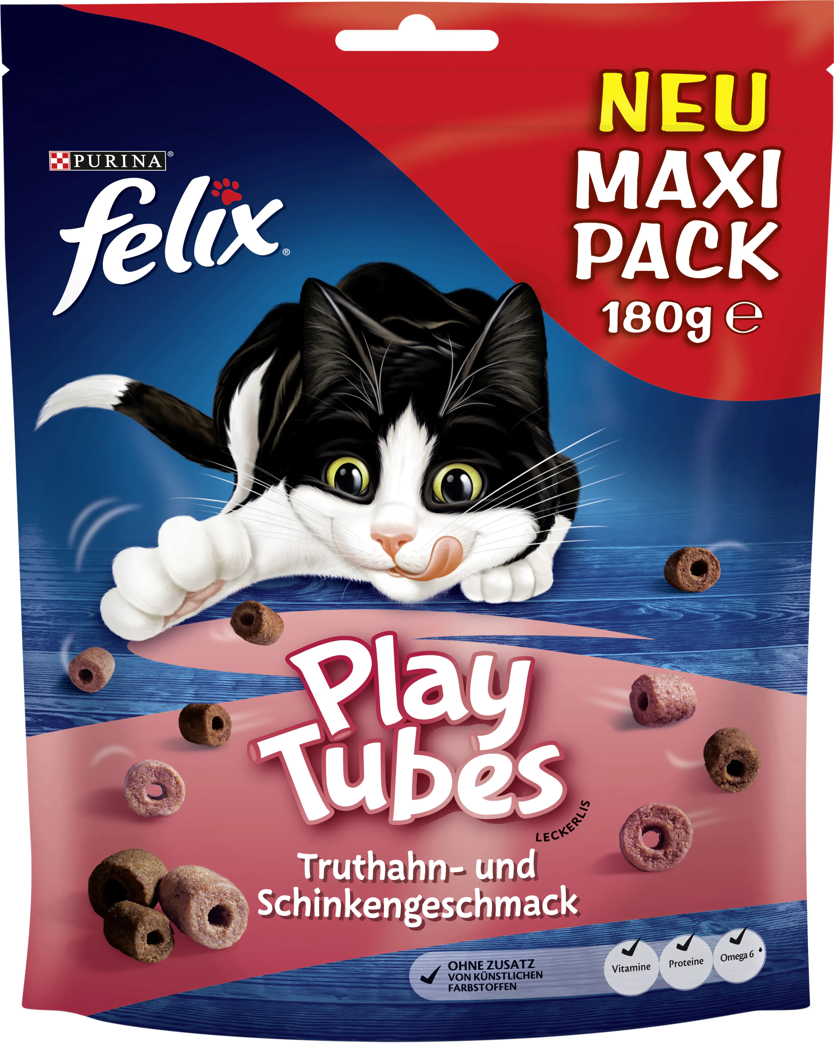 7613036707244_1811914 Felix Play Tubes Truthahn Schinken Katzensnacks 180g