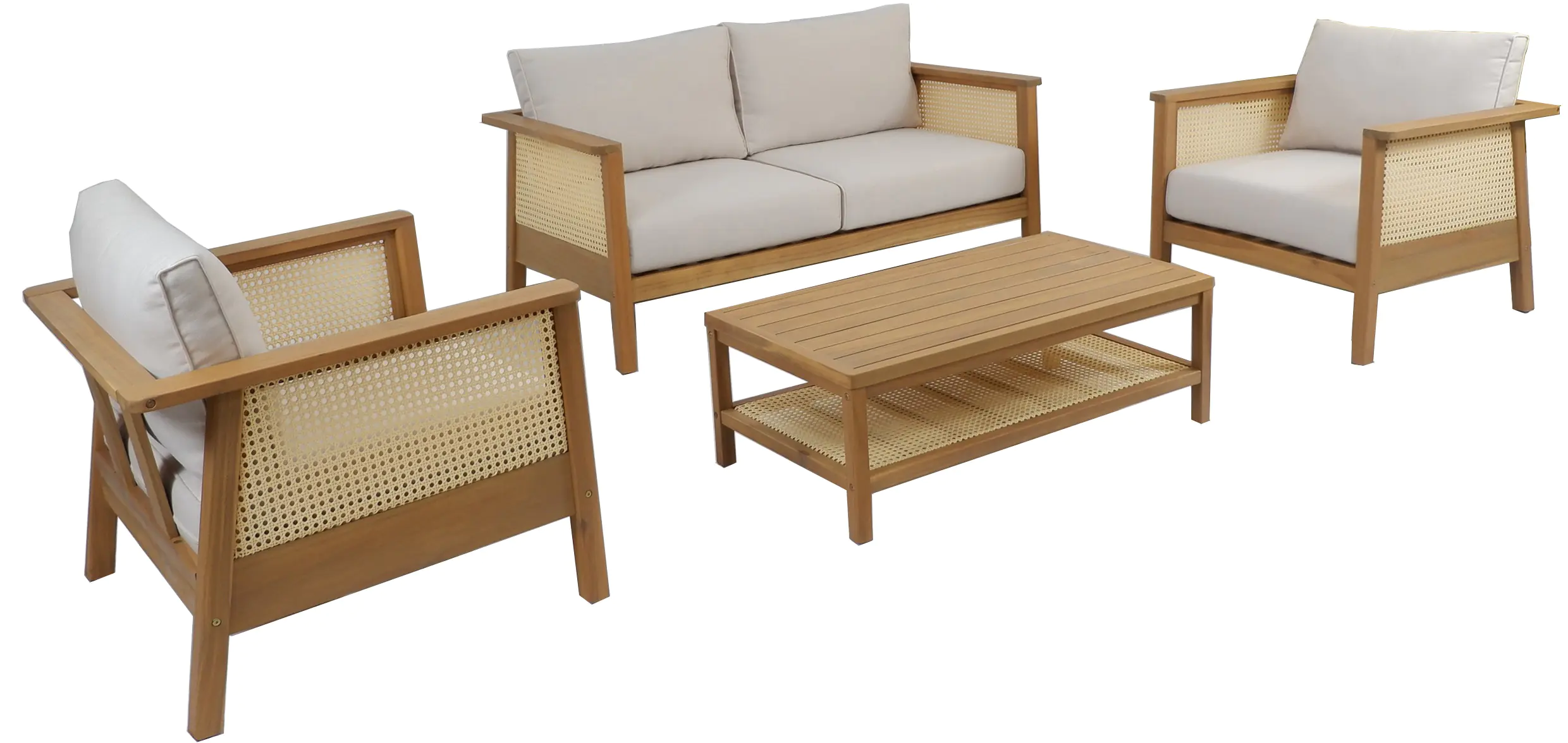 Primaster Gartenmöbel-Set Aruba Akazie/Wiener Geflecht Primaster Gartenmöbel-Set Aruba Akazie/Wiener Geflecht