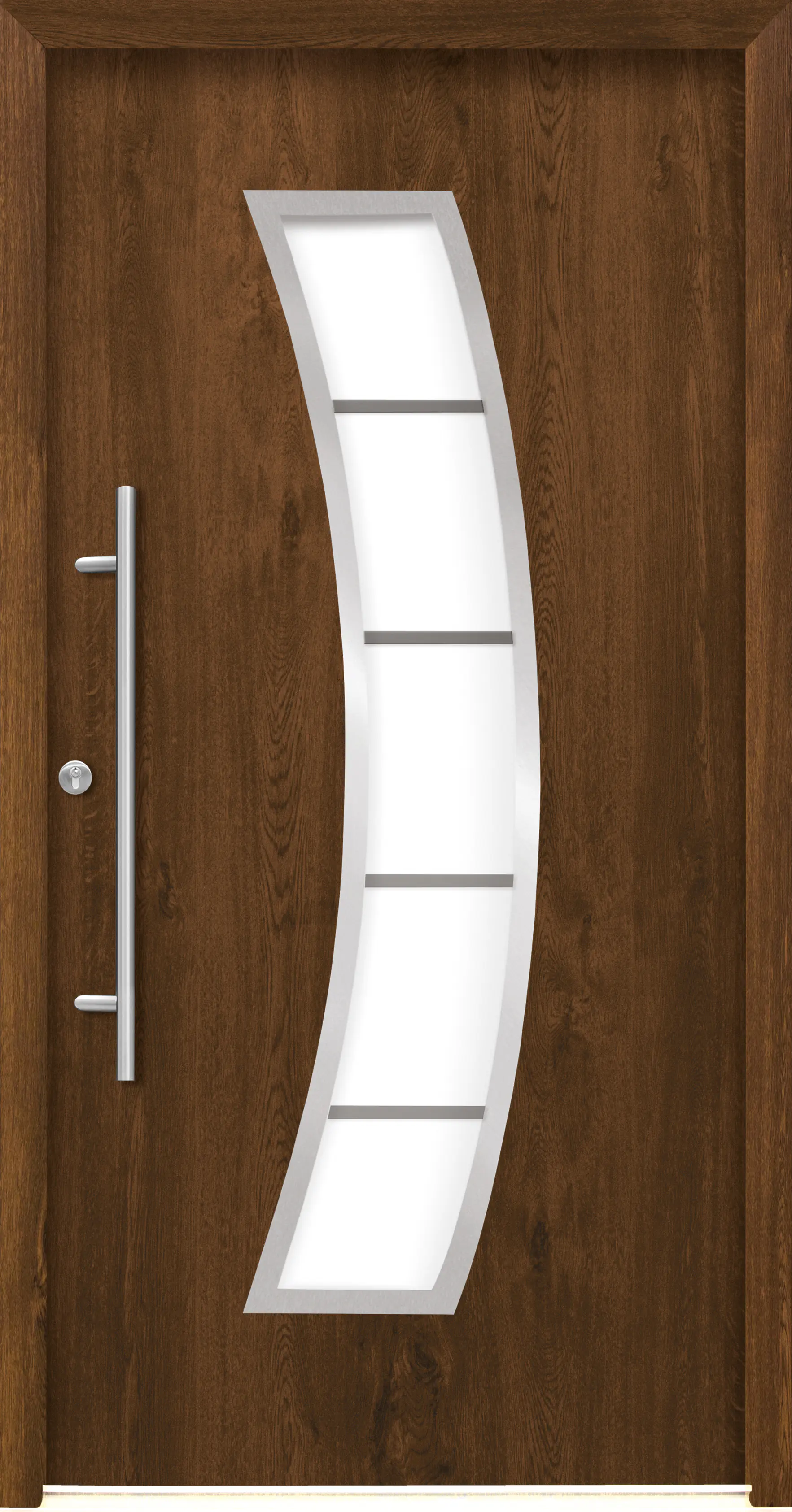 Splendoor Haustür Passivedoor Premium P14 Nussbaum DIN Links 100 x 210 cm