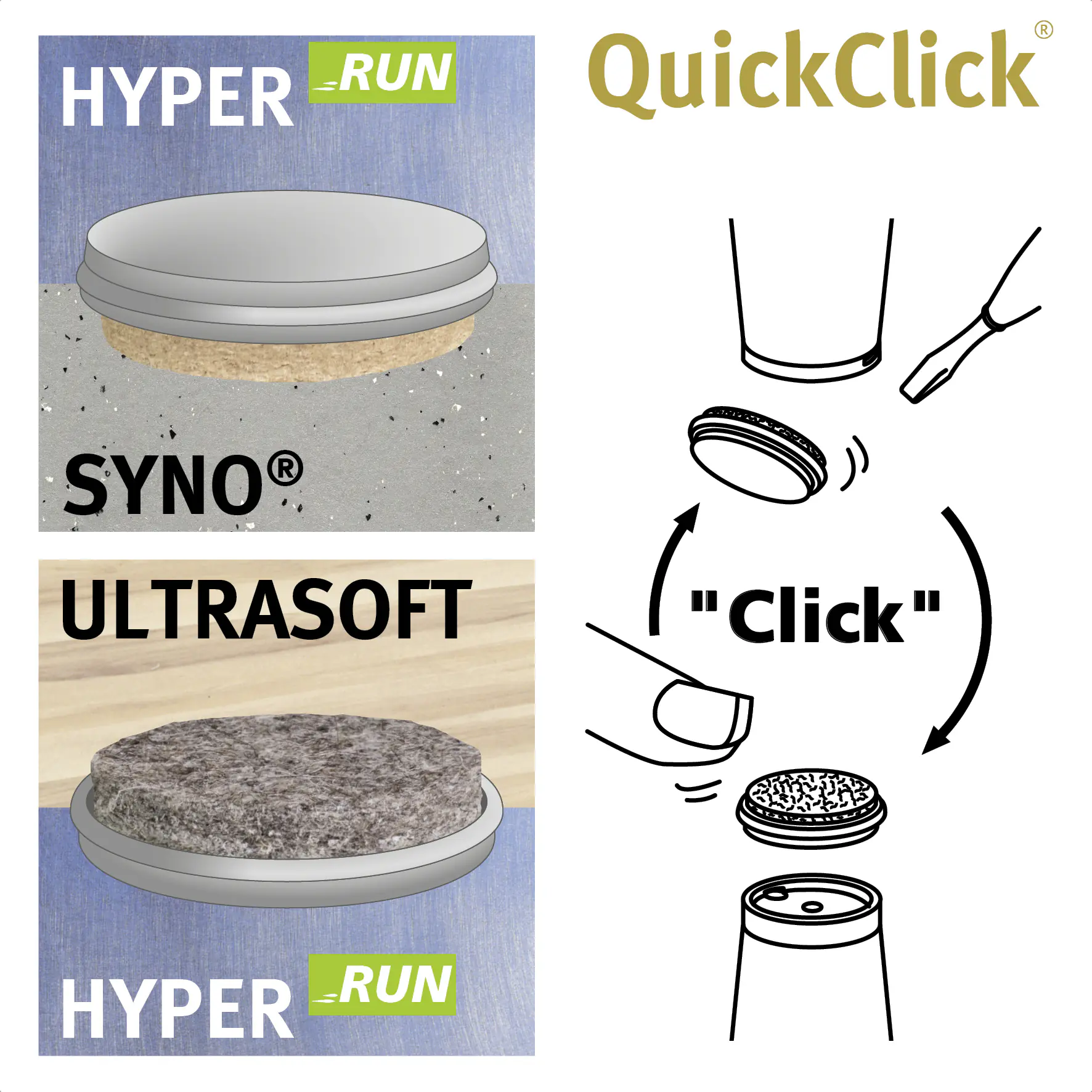 Wagner Möbelgleiter zum Anschrauben Ultrasoft 2in1 schwarz grau Ø 30 mm - 4 Stück  Wagner Möbelgleiter zum Anschrauben Ultrasoft 2in1 schwarz grau Ø 30 mm - 4 Stück