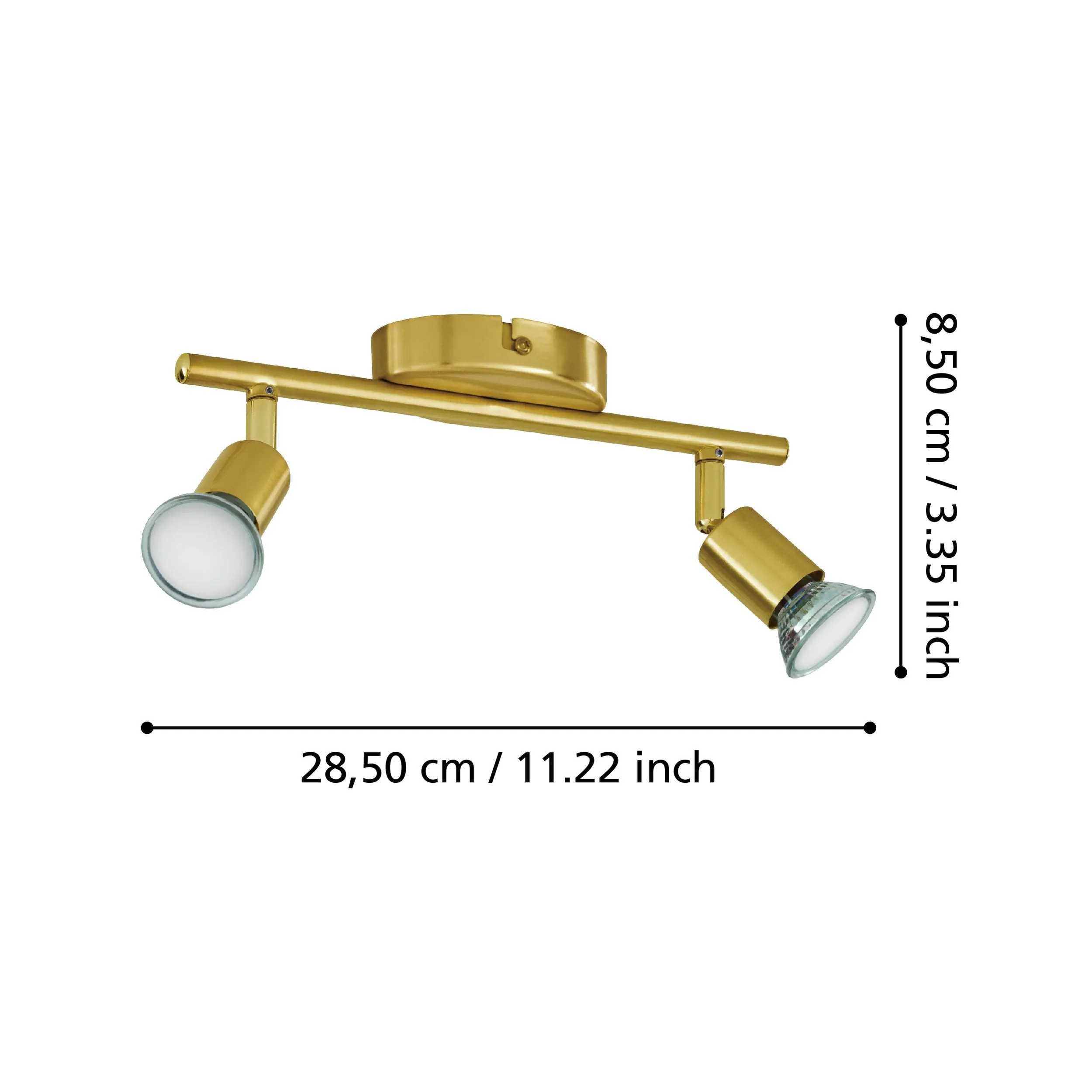 Eglo 2er LED Spot Buzz messing 28,5 x 6,5 cm GU10, warmweiß Eglo 2er LED Spot Buzz messing 28,5 x 6,5 cm GU10, warmweiß