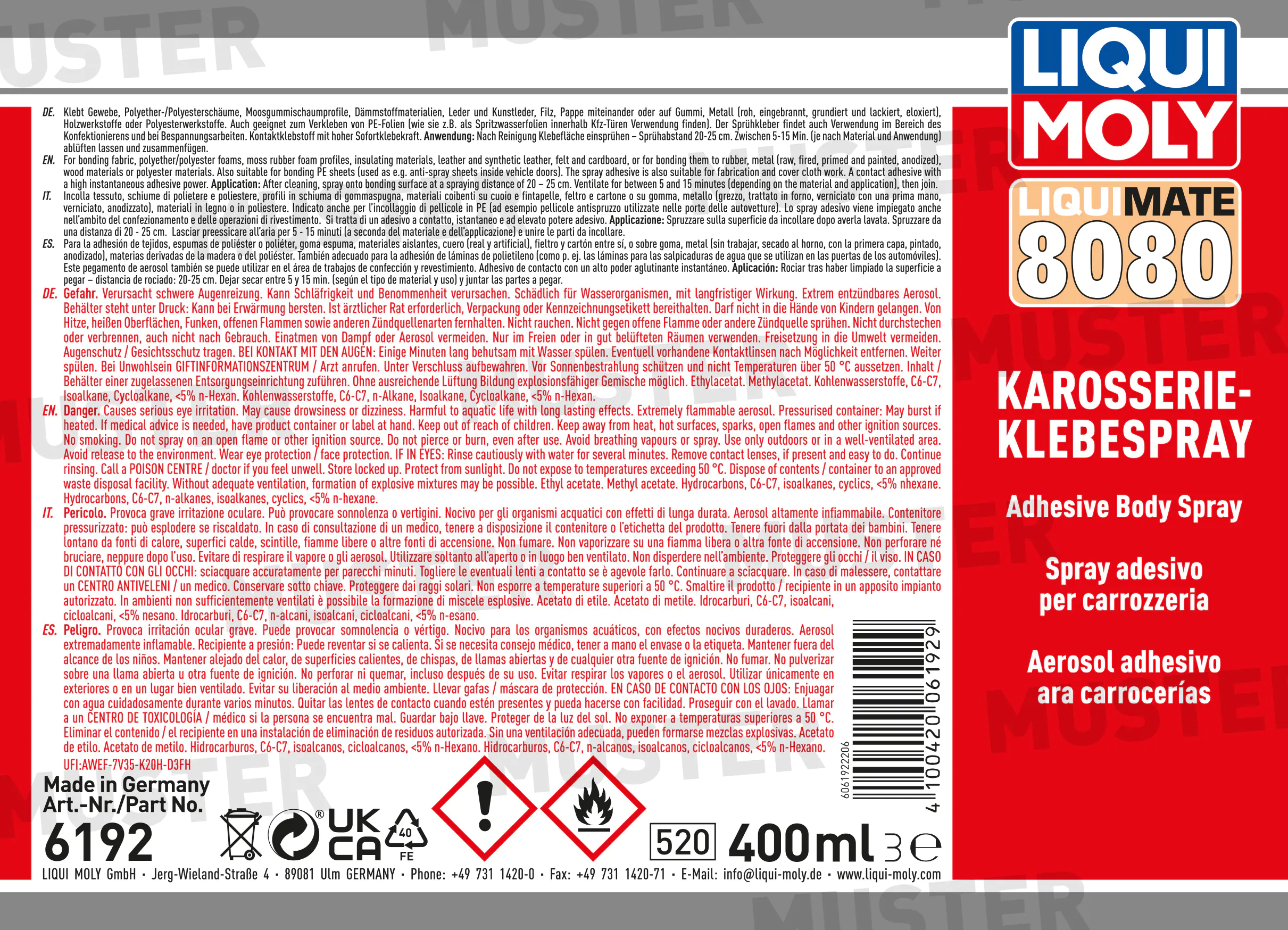 Liqui Moly Karosserie-Klebespray 400 ml