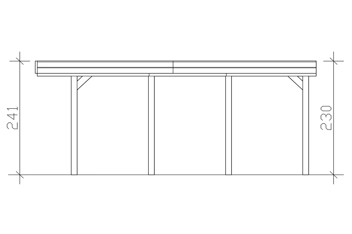 SKAN HOLZ Carport Friesland 314 x 555 cm mit Aluminiumdach