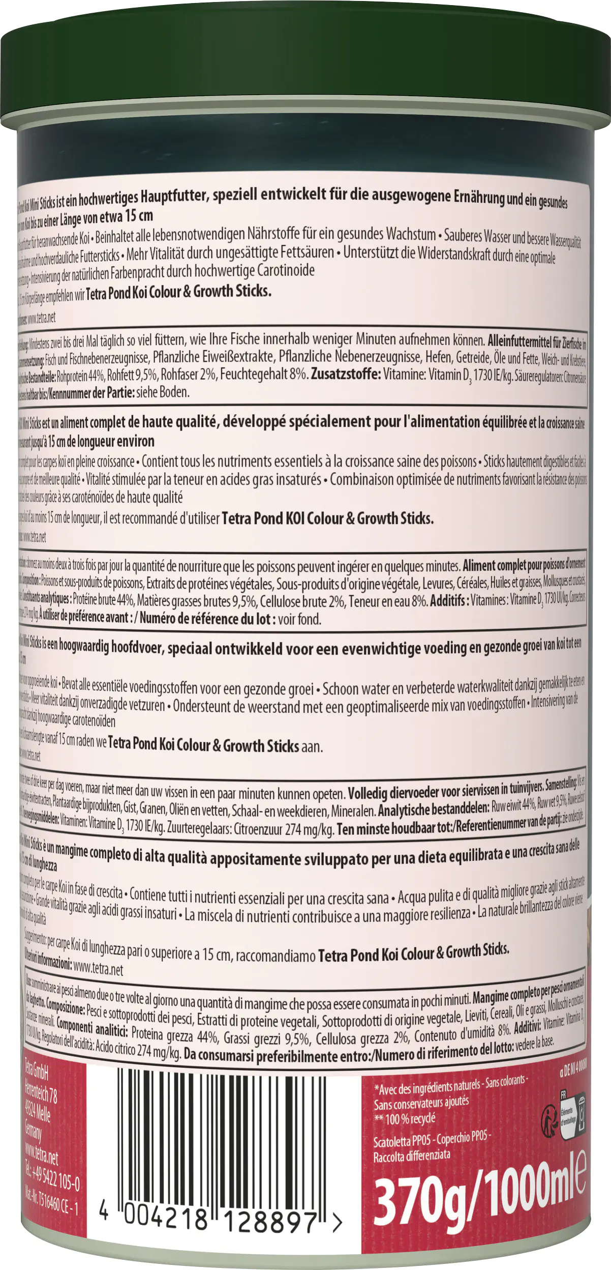 Tetra Pond Koi Sticks Mini 1 L Tetra Pond Koi Sticks Mini 1 L