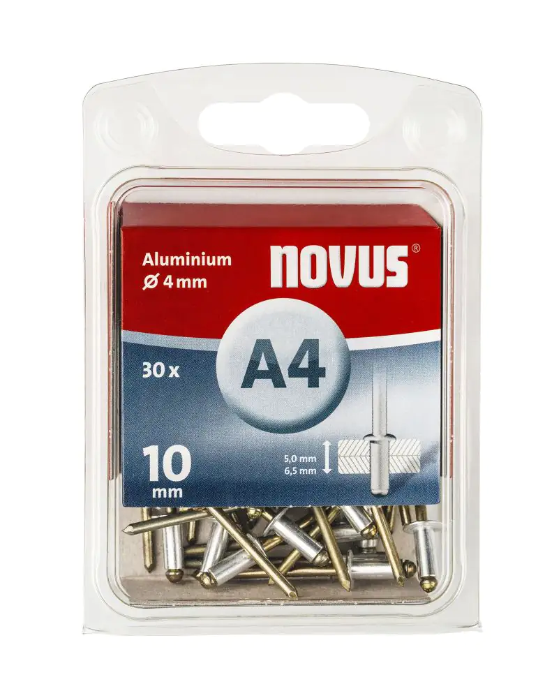 Novus Blindnieten Typ A4/10 Aluminium 30 Stück