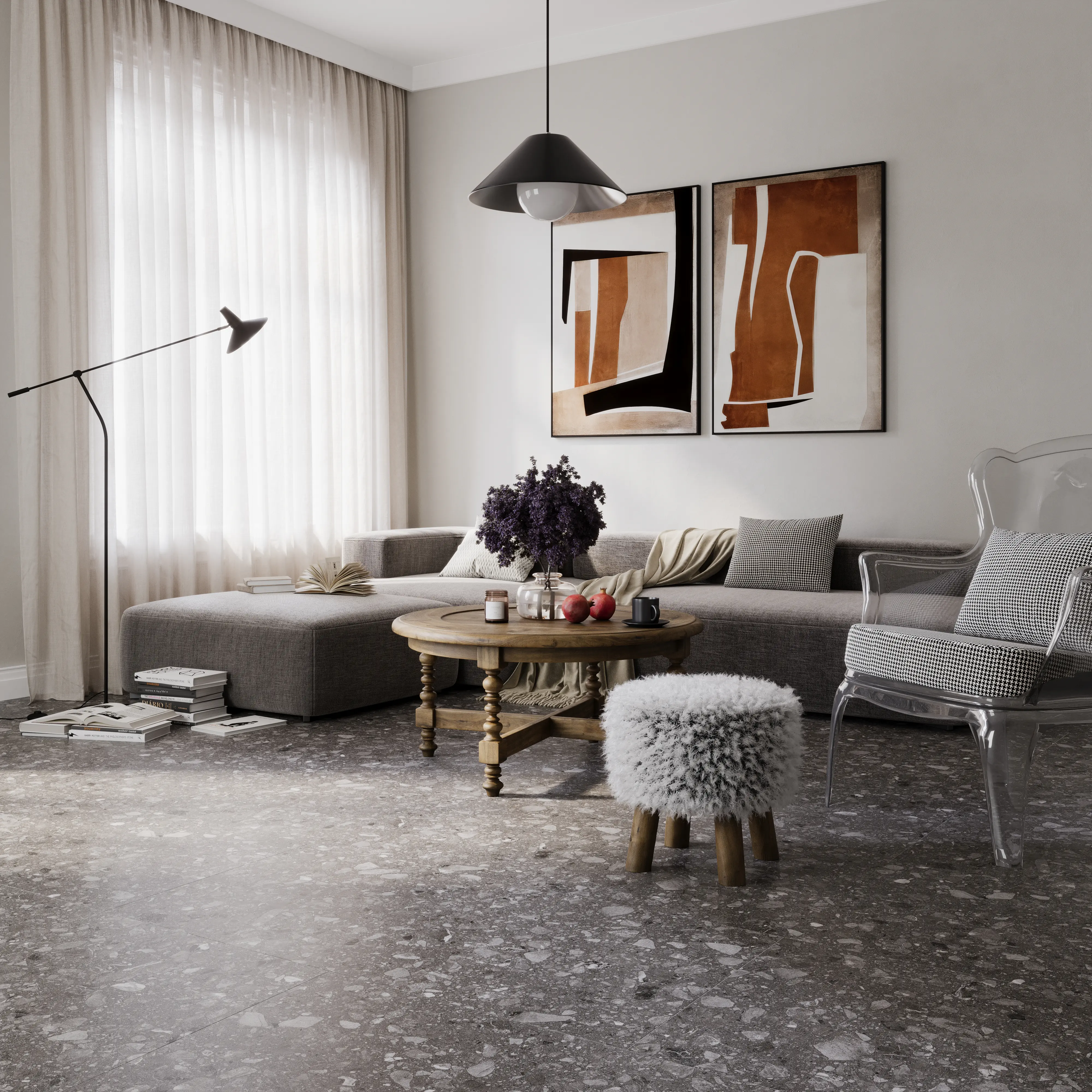 Bodenfliese Feinsteinzeug Terra 60 x 120 cm anthrazit