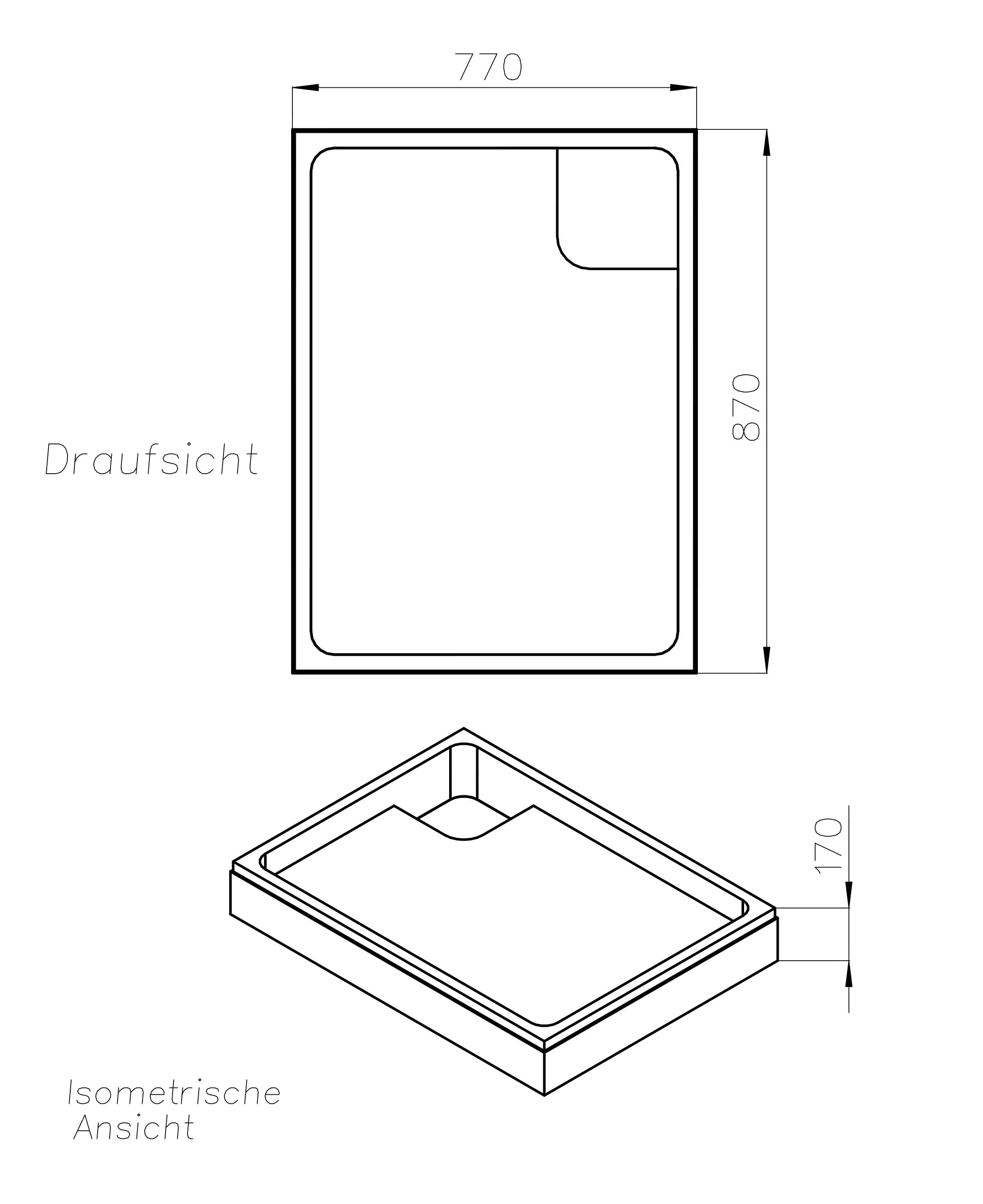 Ottofond Wannenträger Samos 870 x 770 mm