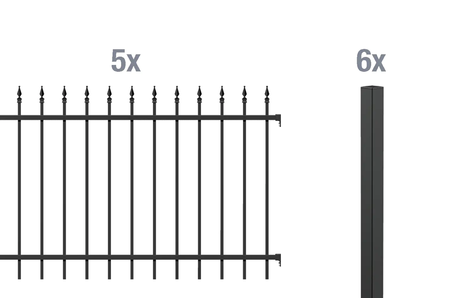 Alberts Komplettset Zaun Chaussee 10 m 100 cm matt schwarz zE Alberts Komplettset Zaun Chaussee 10 m 100 cm matt schwarz zE